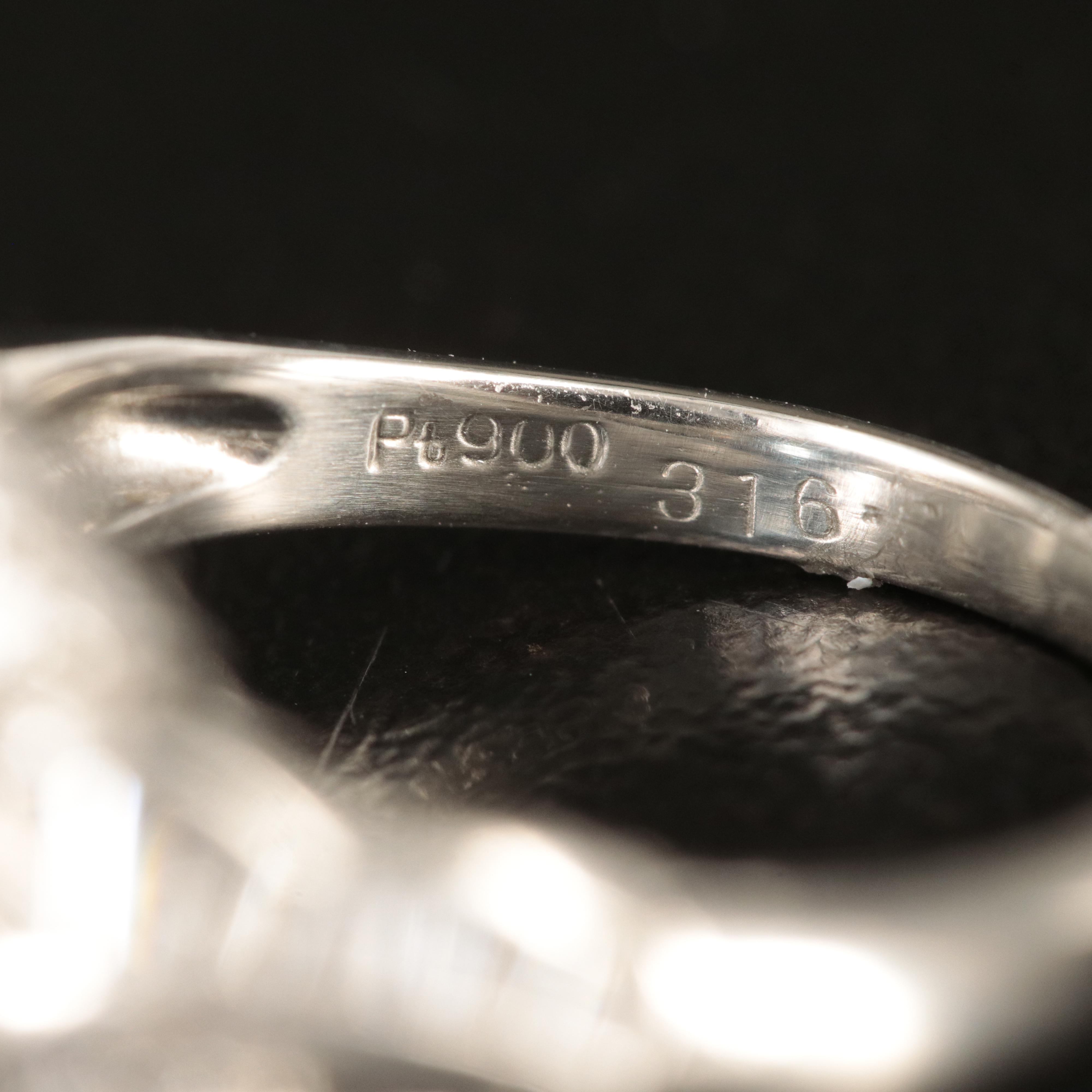 Platinum 3.16 CT Unheated Thai Sapphire and Diamond Ring with GIA Report