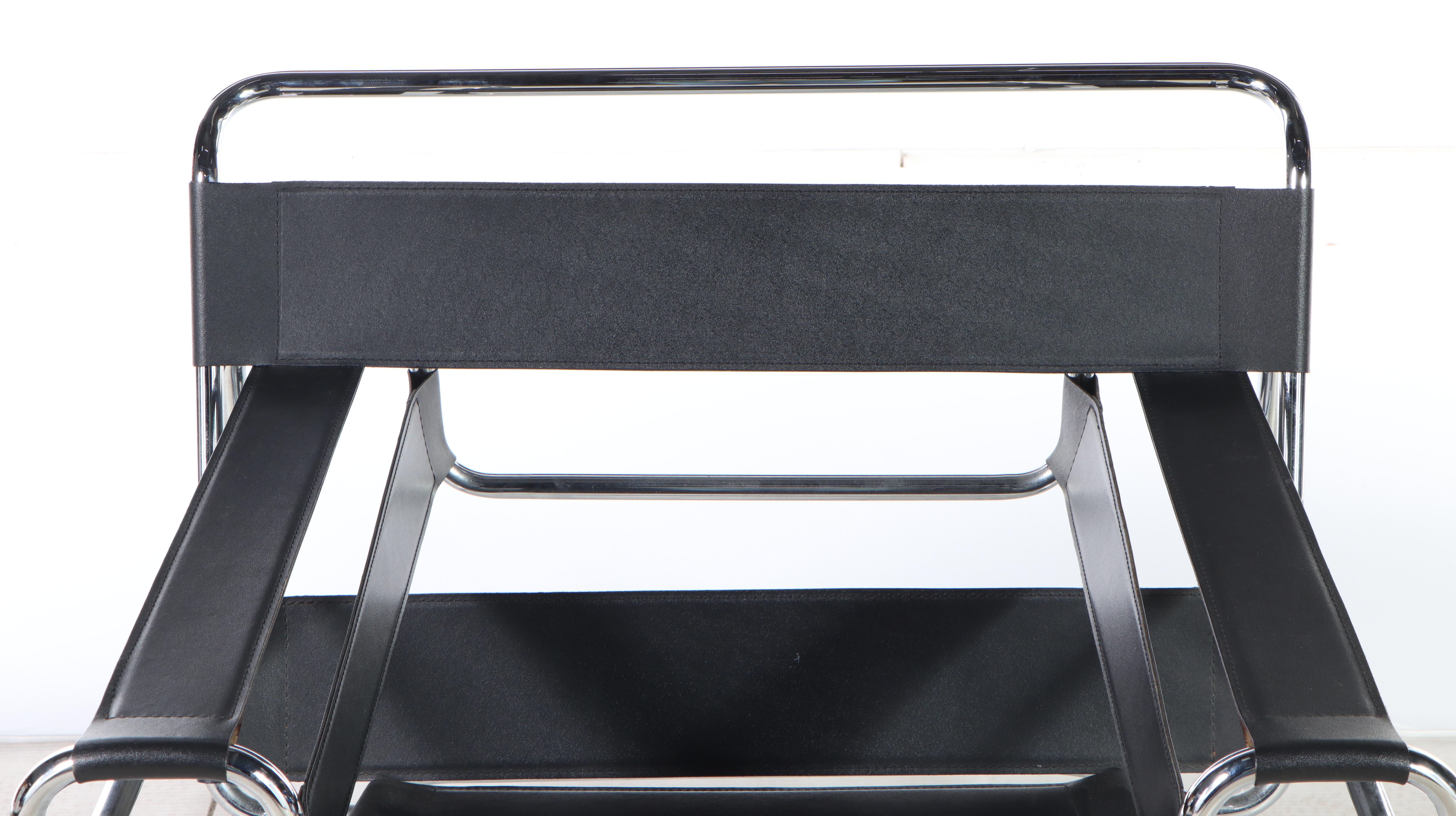 Wassily Chair in Chrome and Leather After a Design by Marcel Breuer