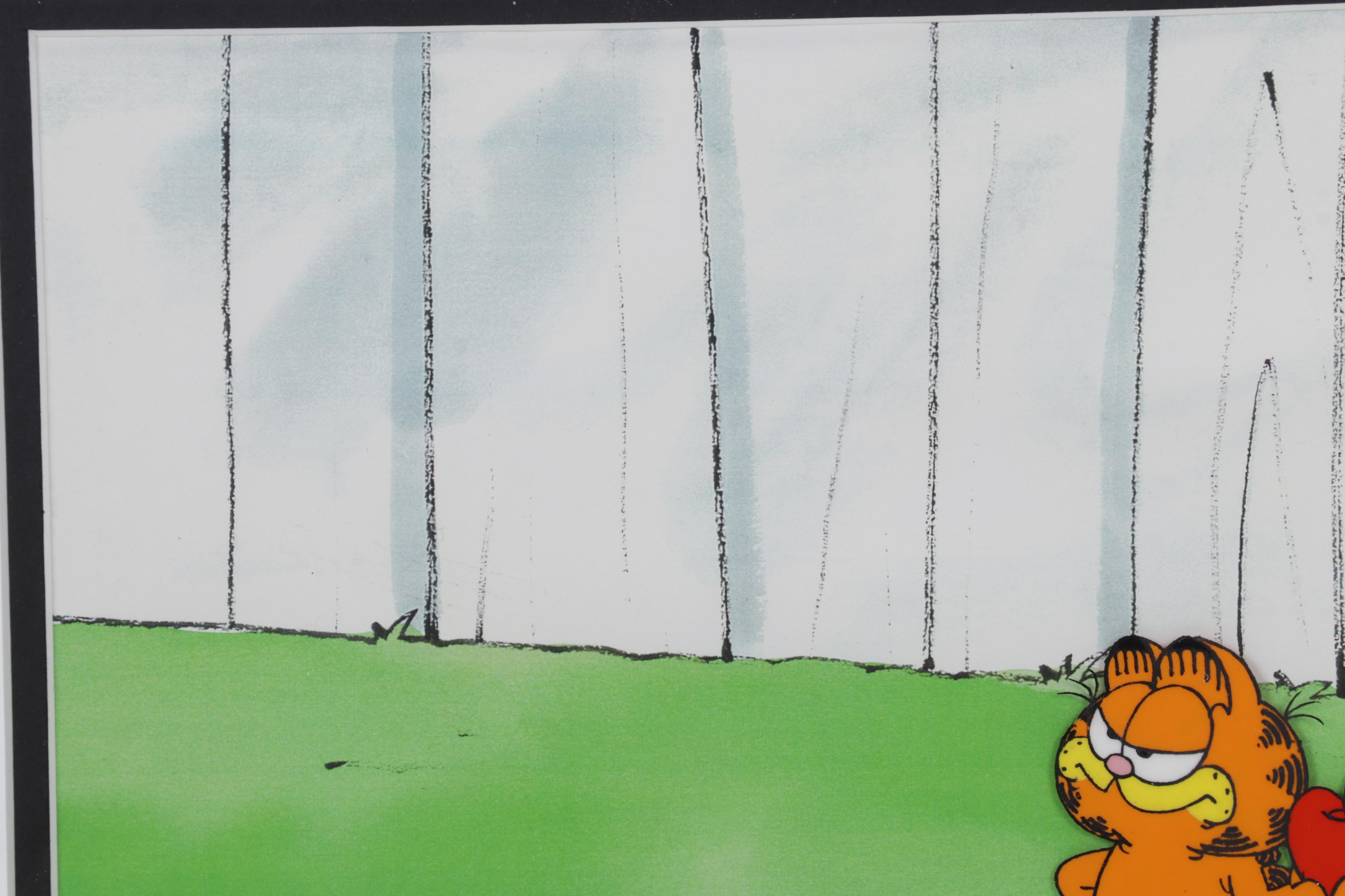 Jim Davis Signed "Garfield and Friends" Sericel and Production Drawing, 1999