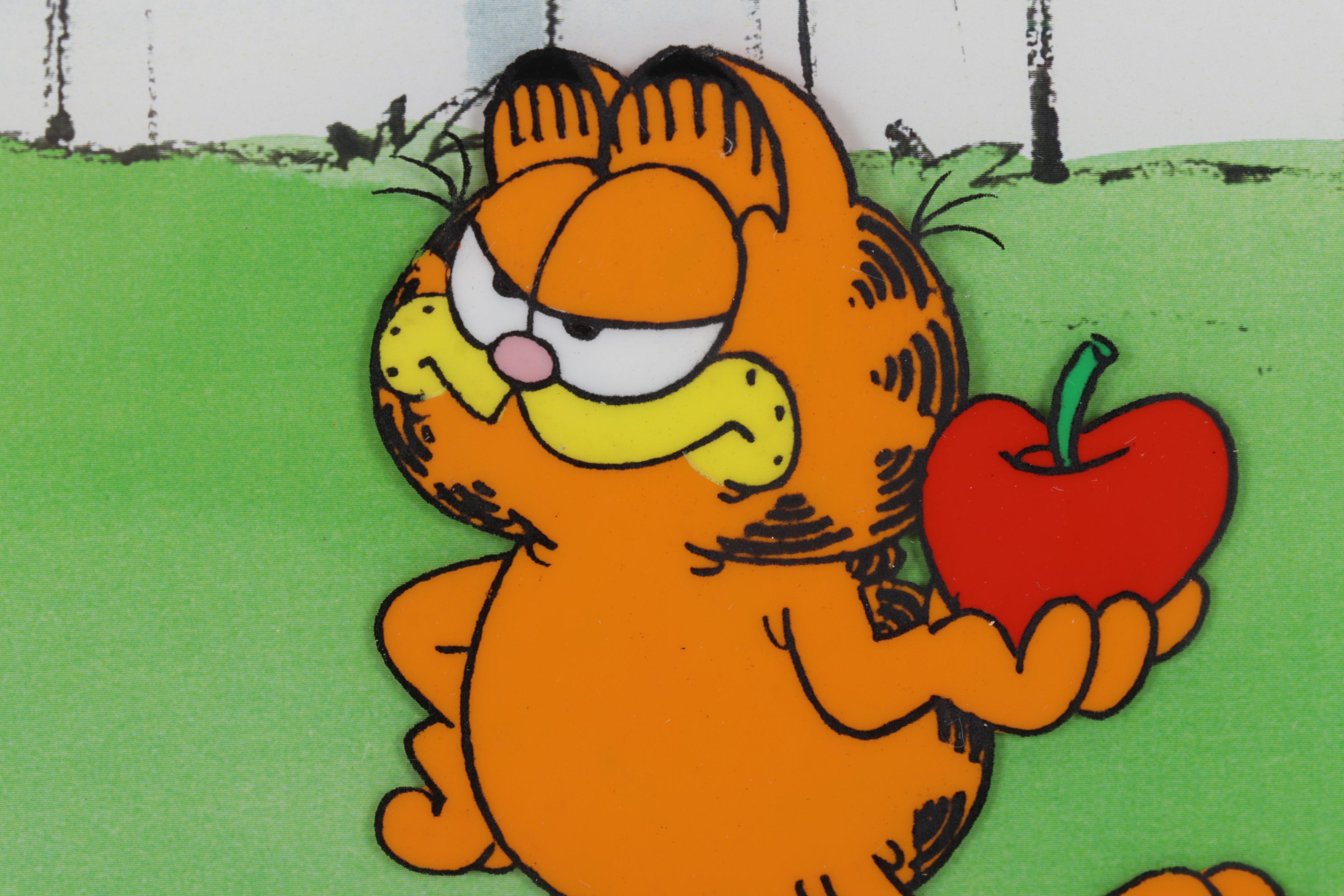 Jim Davis Signed "Garfield and Friends" Sericel and Production Drawing, 1999