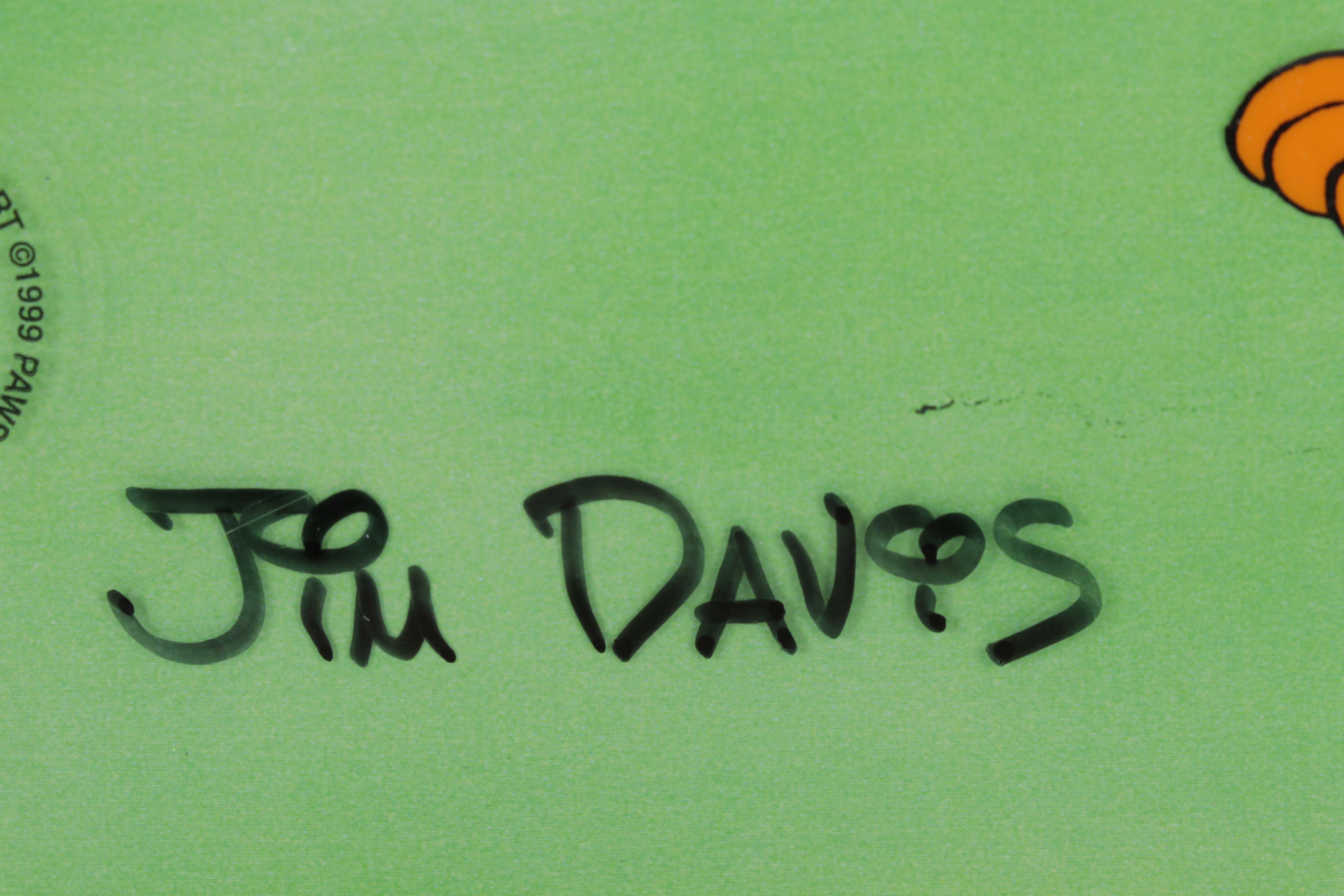 Jim Davis Signed "Garfield and Friends" Sericel and Production Drawing, 1999