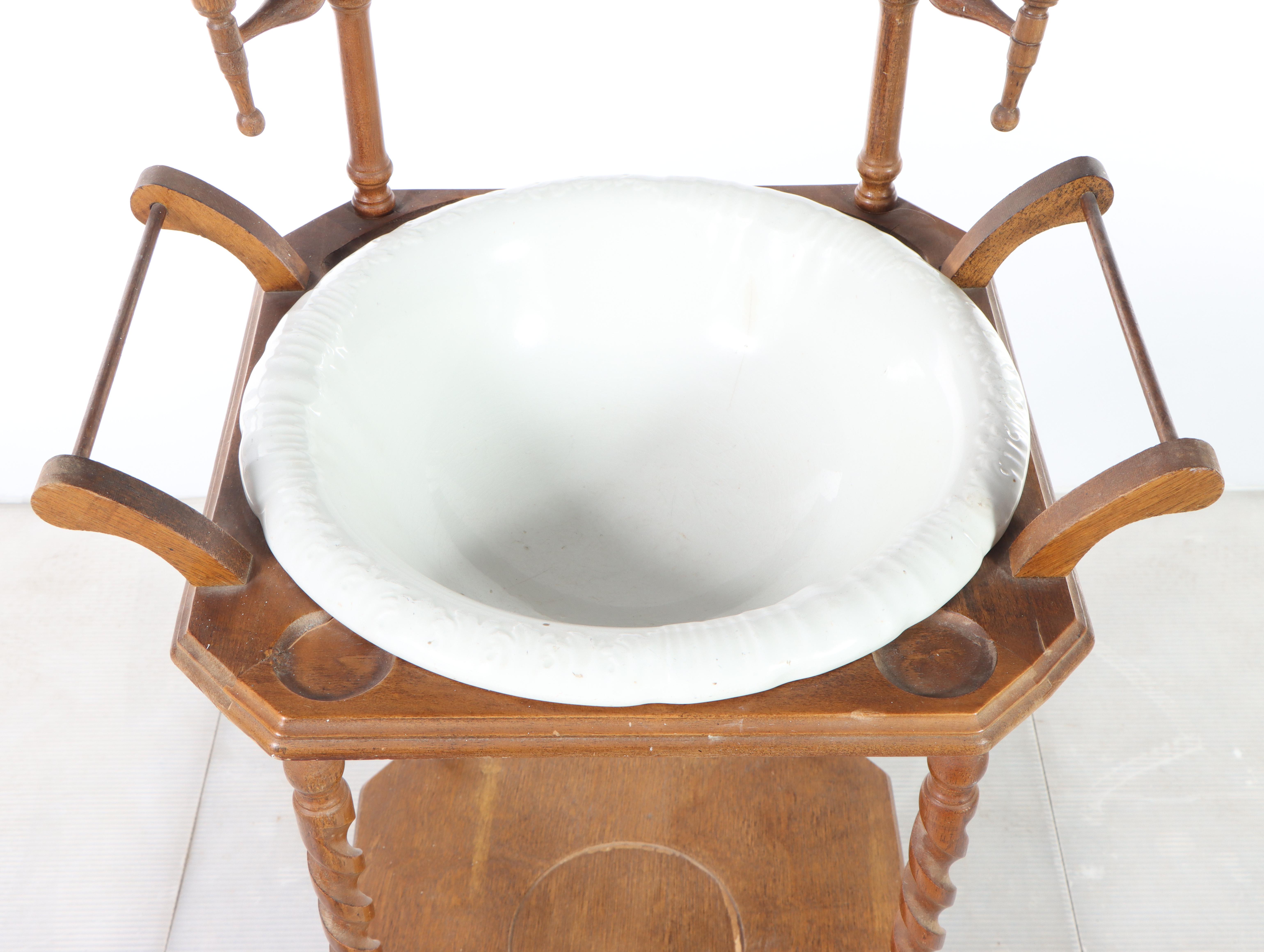 Victorian Style Mirror-Back Washstand with Pitcher and Bowl, Incl. George Scott