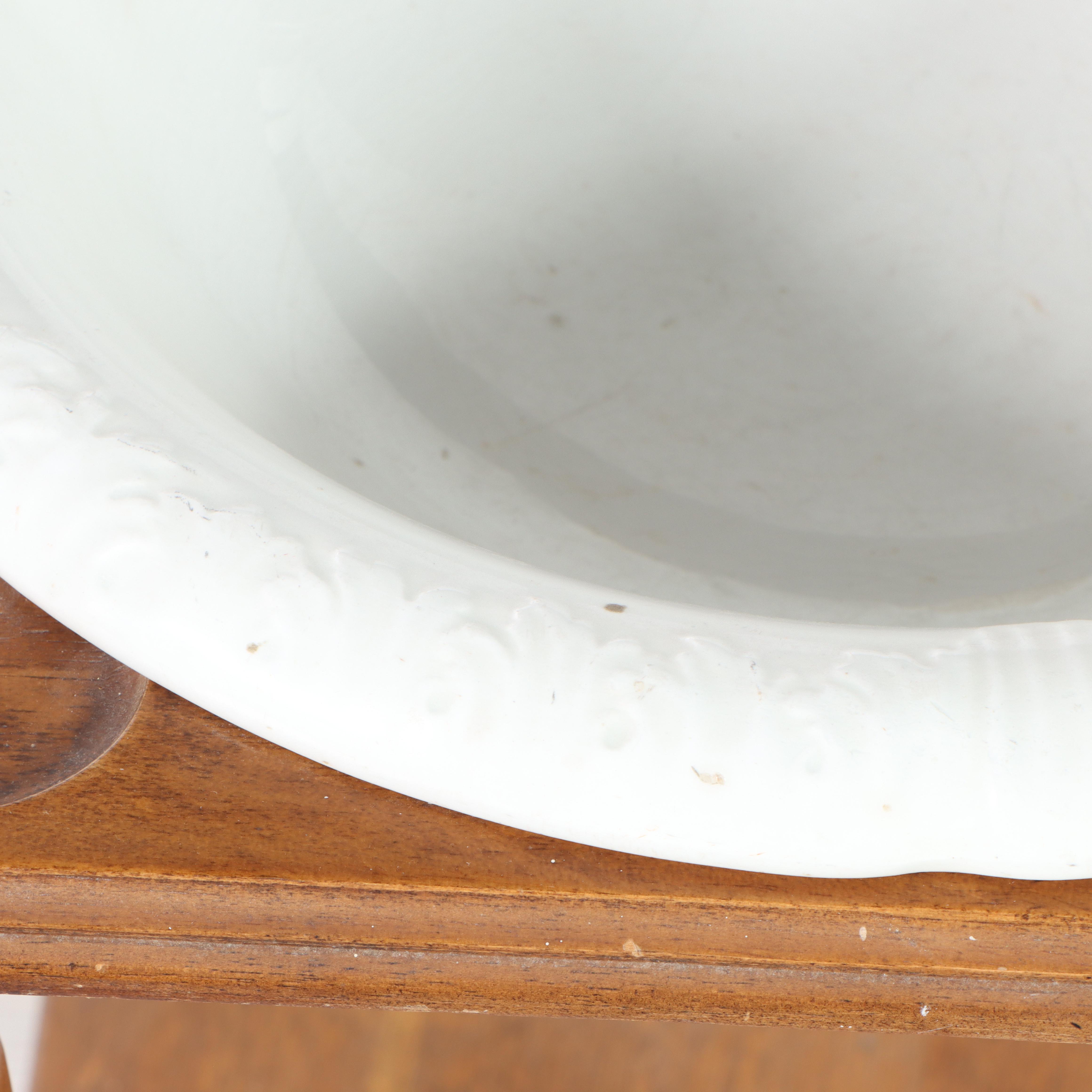 Victorian Style Mirror-Back Washstand with Pitcher and Bowl, Incl. George Scott