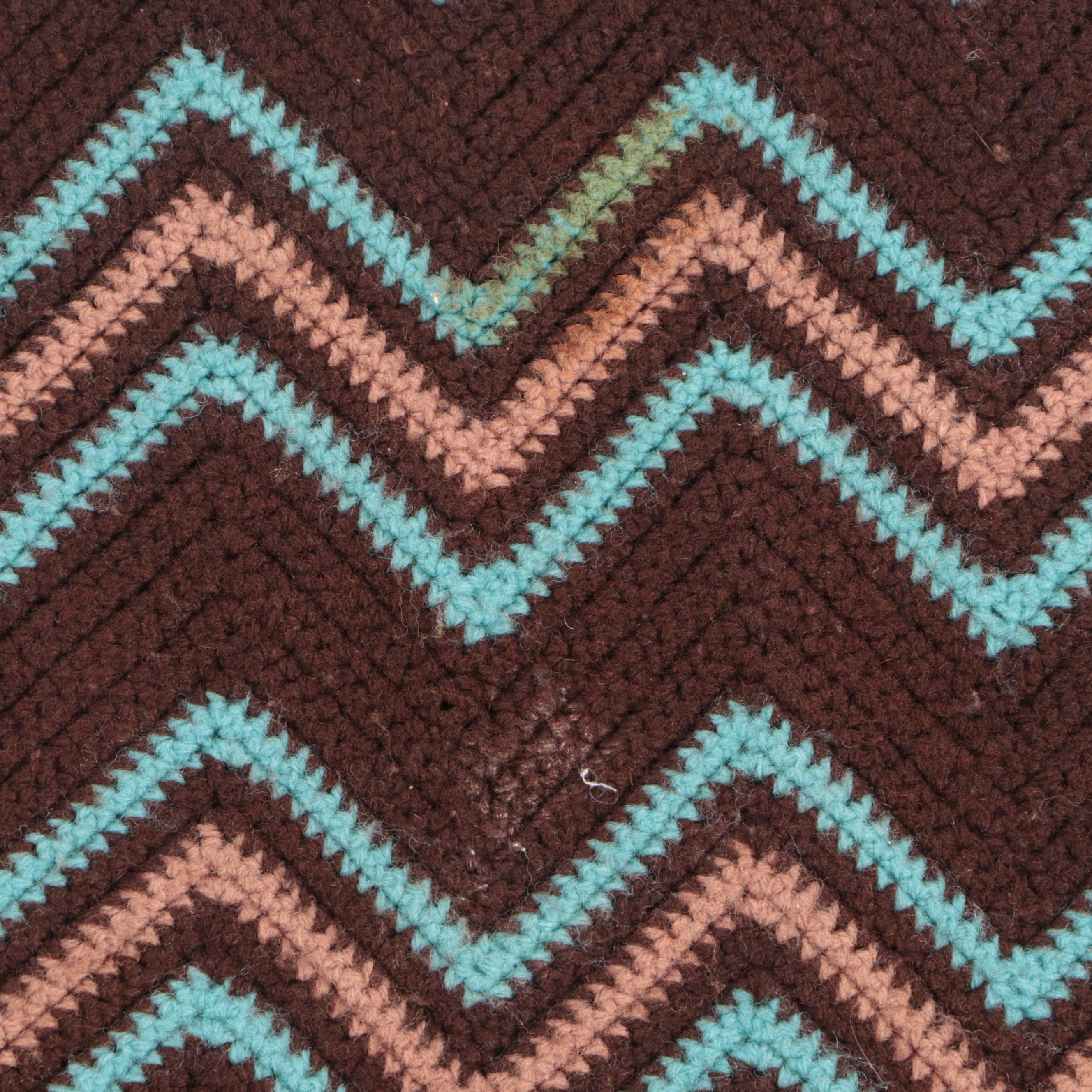 Handmade Crochet Chevron Pattern Afghan Throw