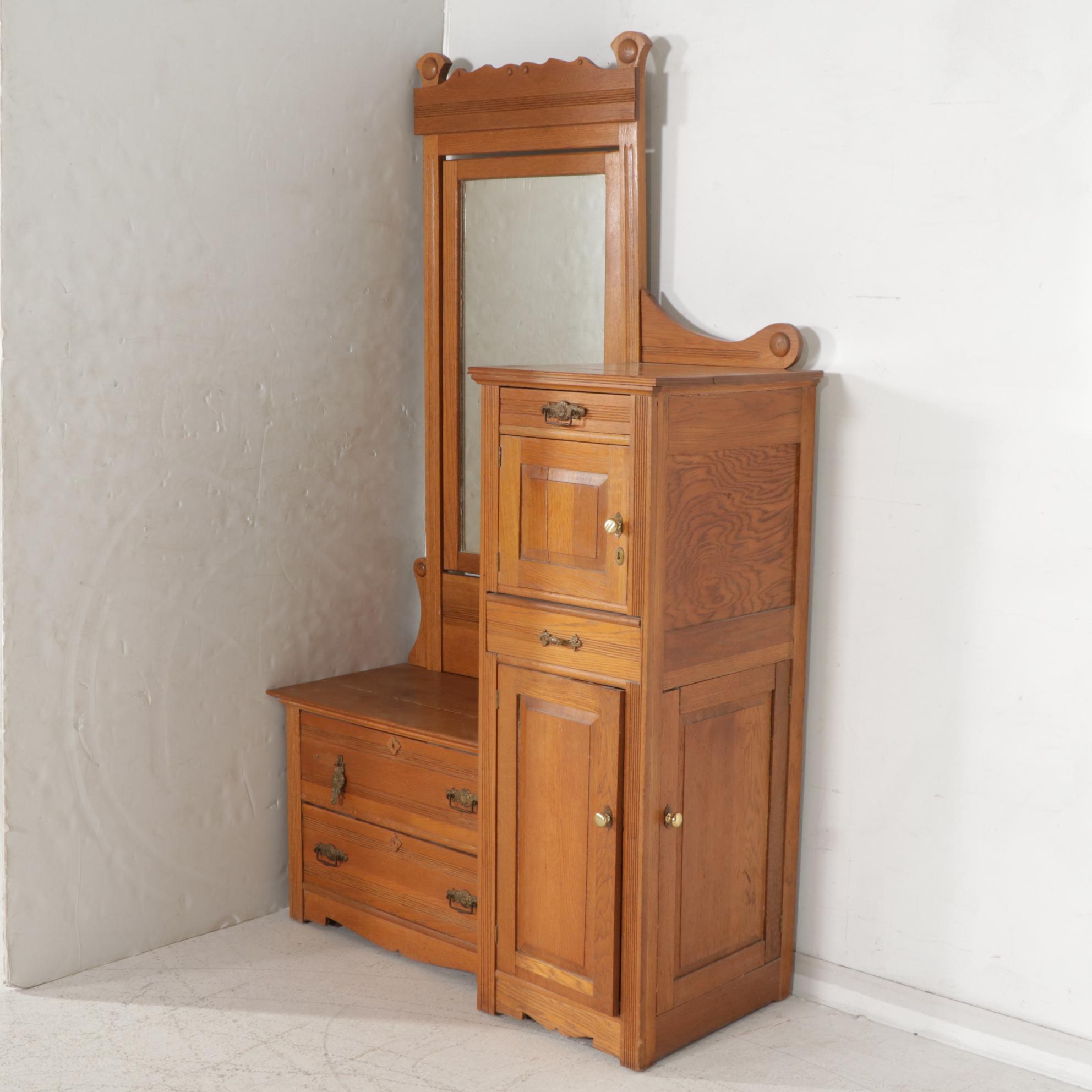 Late Victorian Oak Side-by-Side Dresser, Early 20th Century