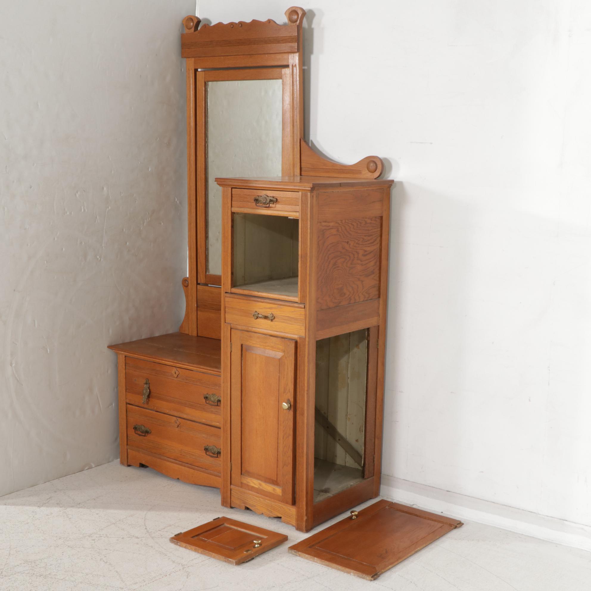Late Victorian Oak Side-by-Side Dresser, Early 20th Century
