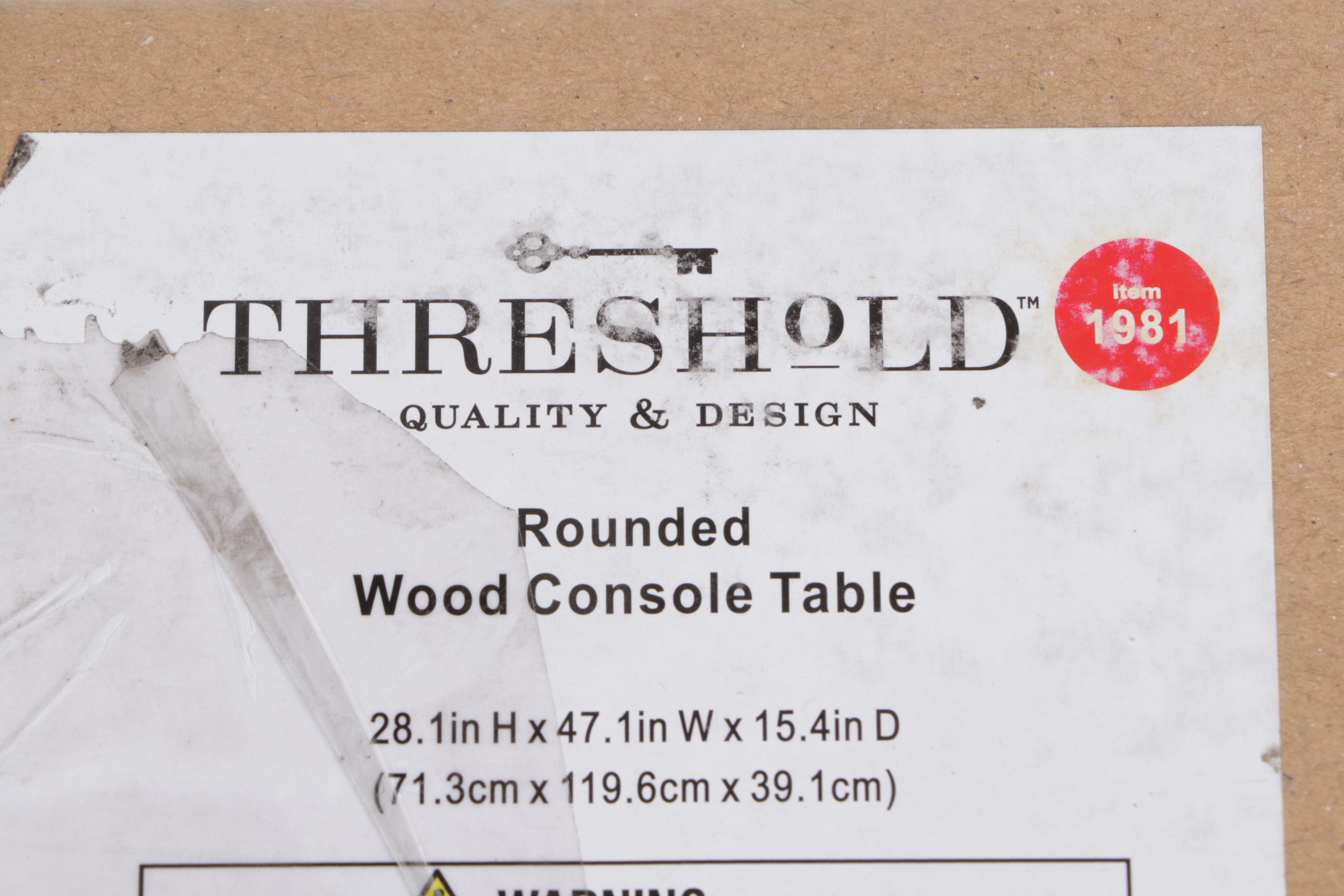 Threshold Rounded Wood Console Table