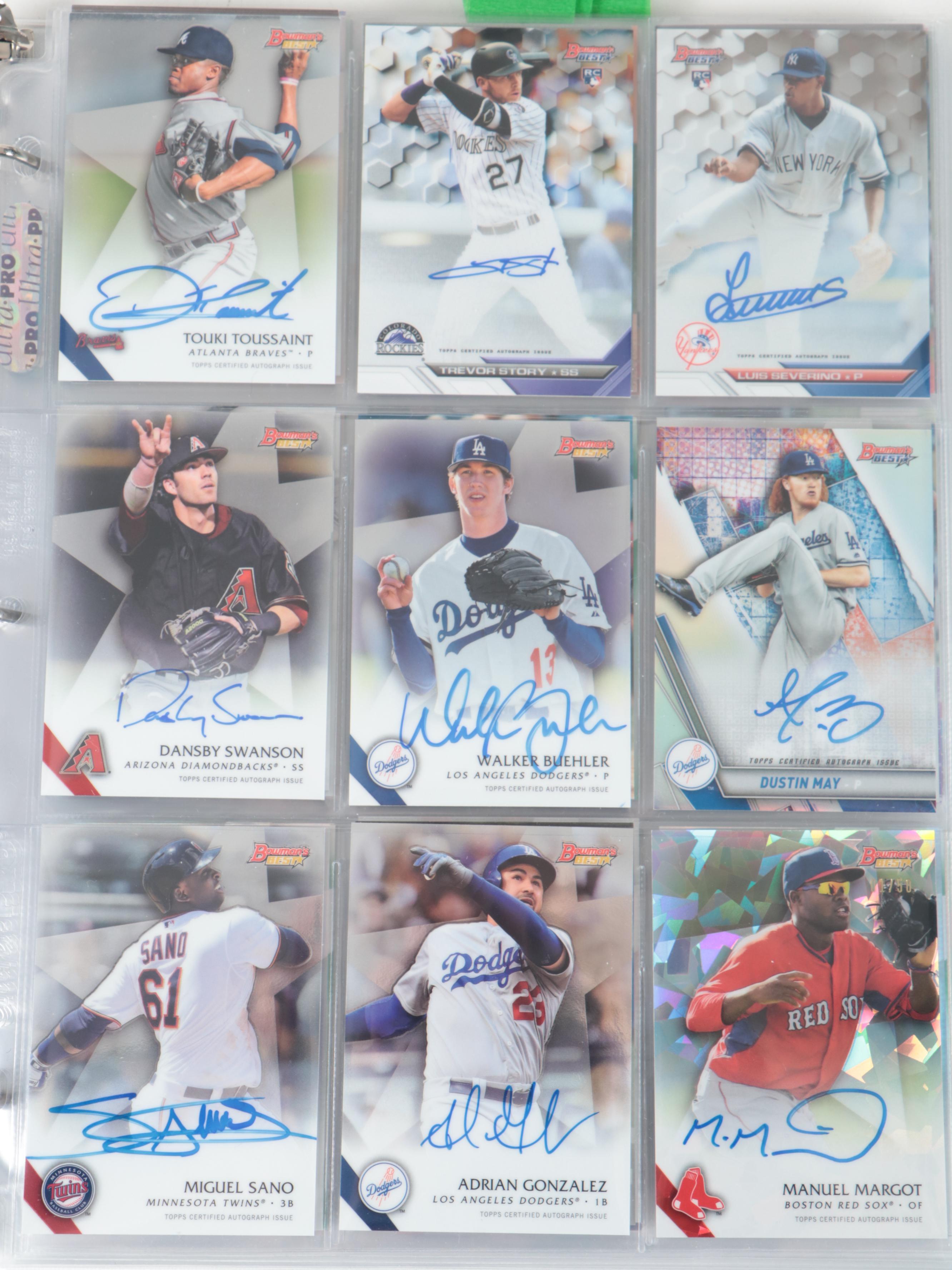 Bowman, Other Signed Baseball Cards with Chavis, Marte and More, 2010s–2020s