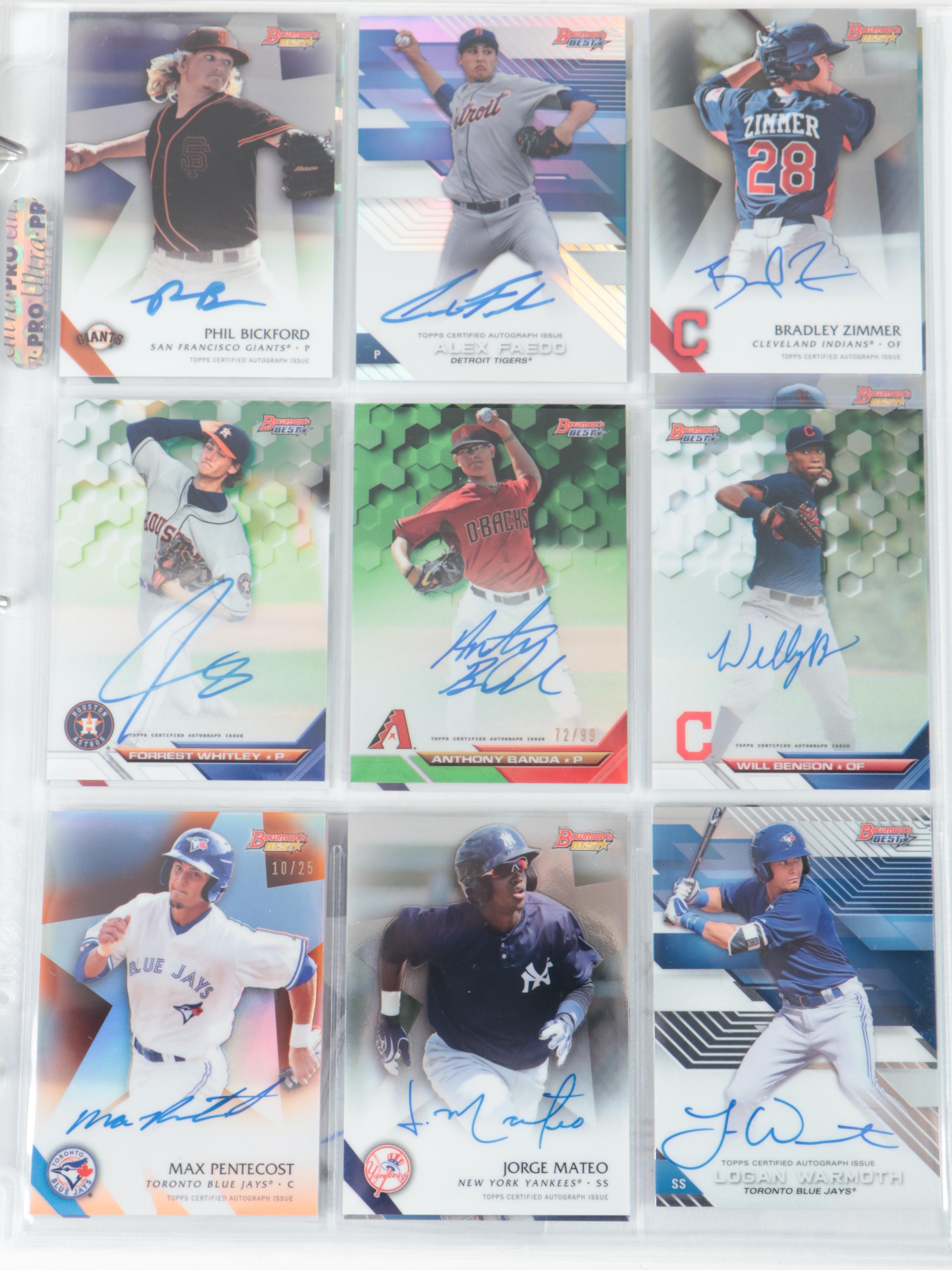 Bowman, Other Signed Baseball Cards with Chavis, Marte and More, 2010s–2020s