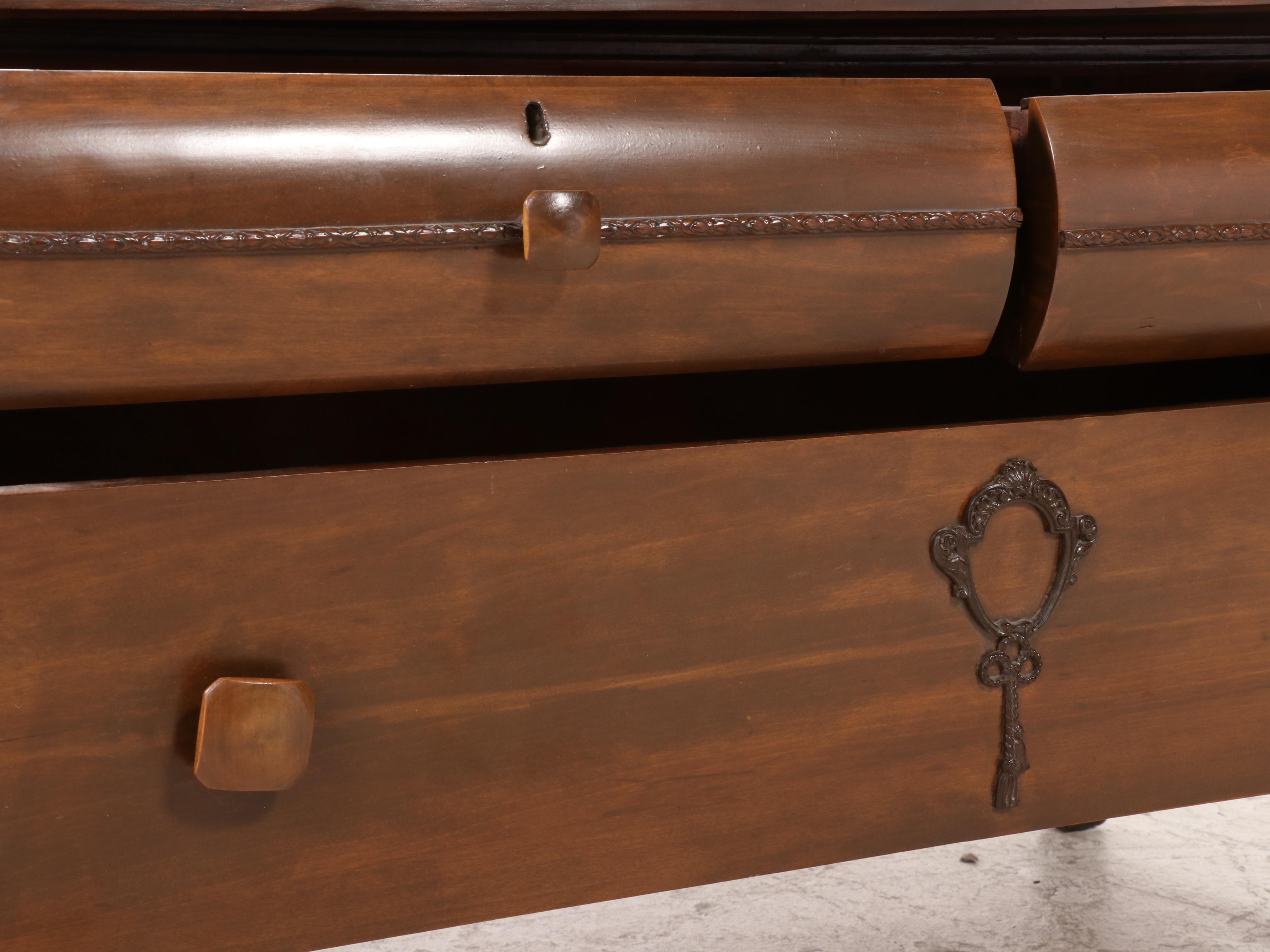 American Empire Revival Hardwood Three-Drawer Dresser, Early 20th Century
