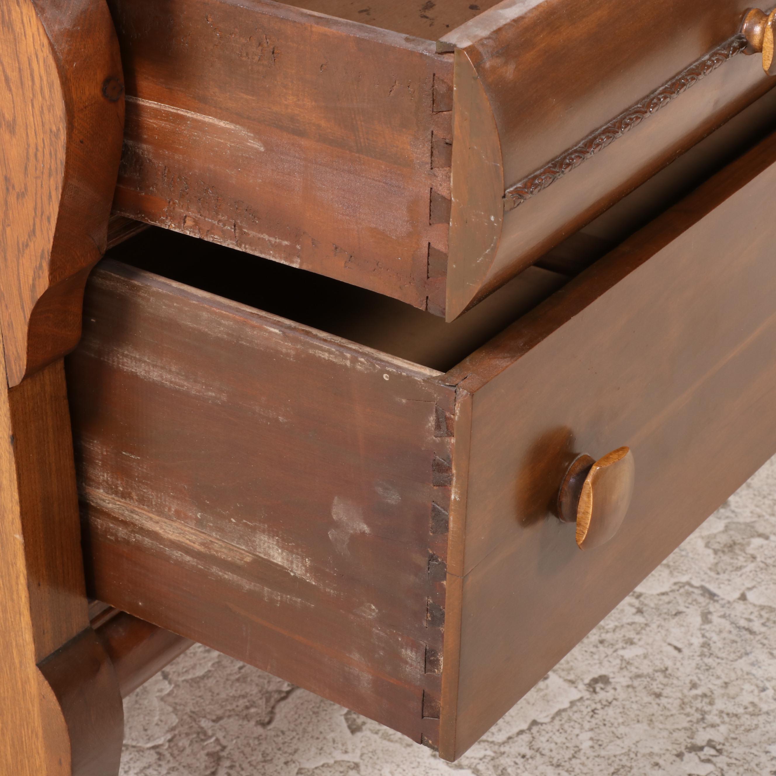 American Empire Revival Hardwood Three-Drawer Dresser, Early 20th Century