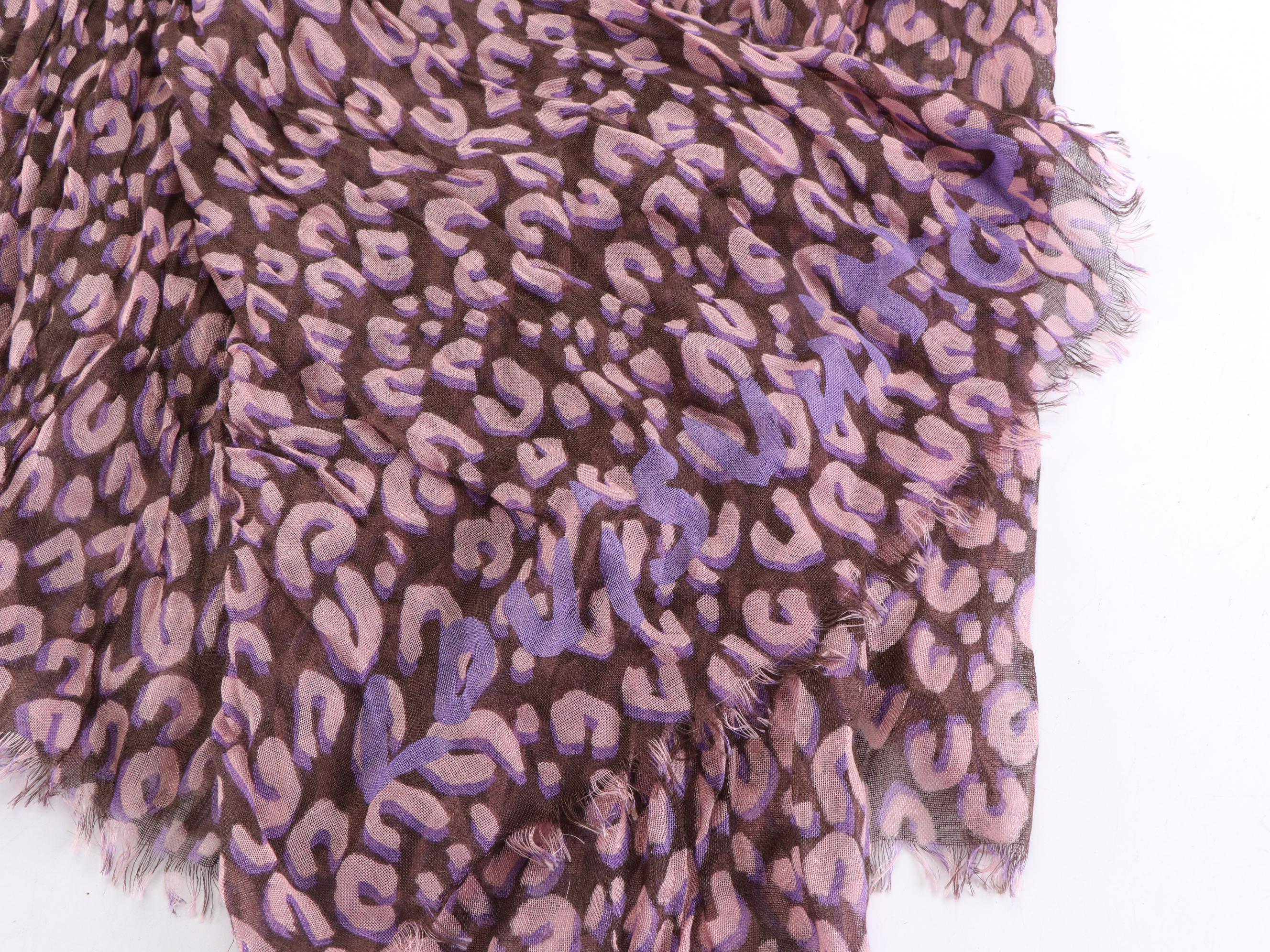 Louis Vuitton x Stephen Sprouse Animal Print Fringe Scarf in Cashmere/Silk