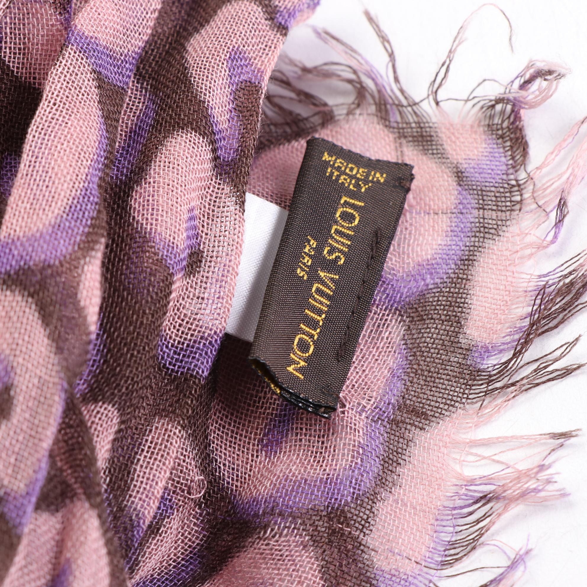 Louis Vuitton x Stephen Sprouse Animal Print Fringe Scarf in Cashmere/Silk