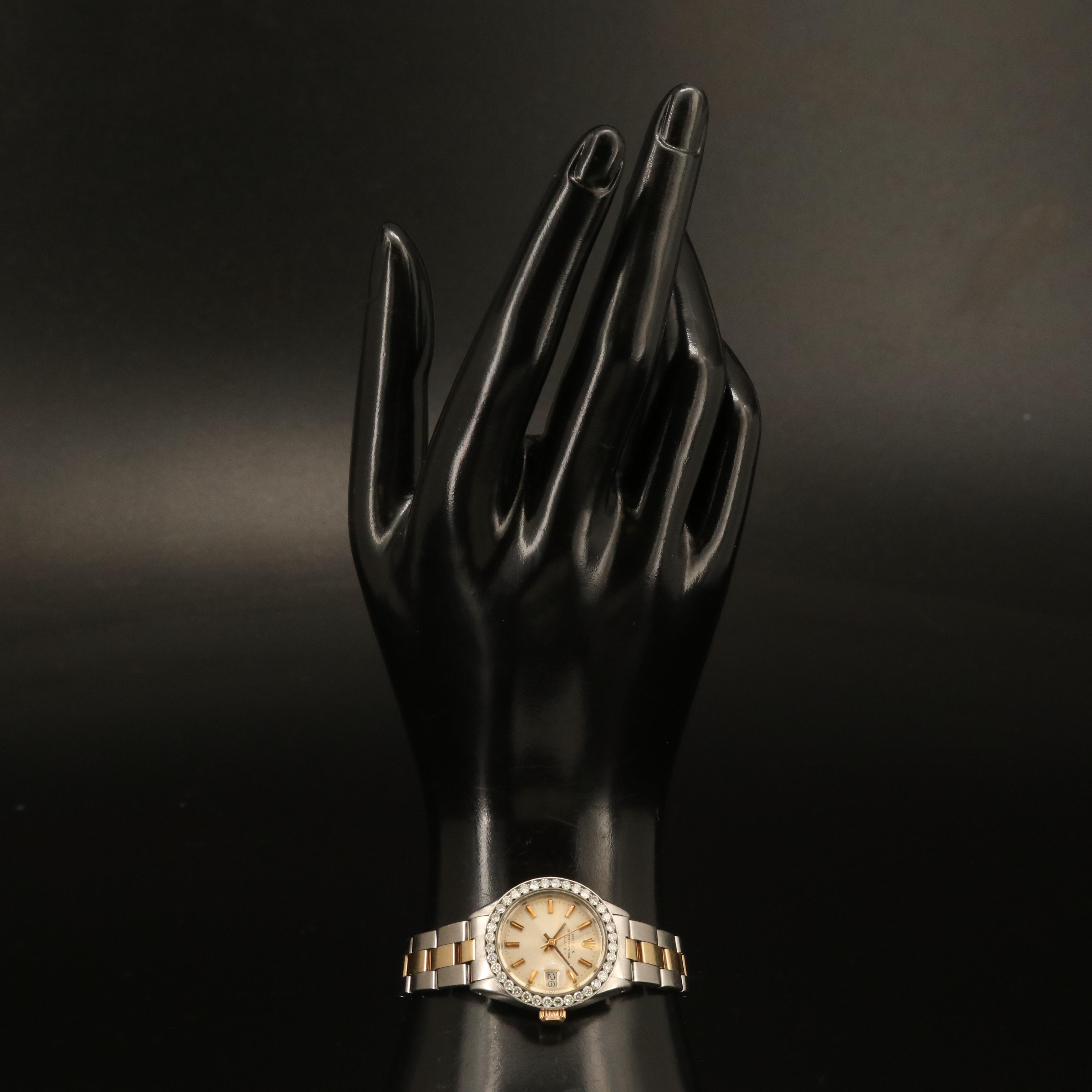 1978 Rolex Oyster Perpetual Date 14K and 1.08 CTW Diamond Watch