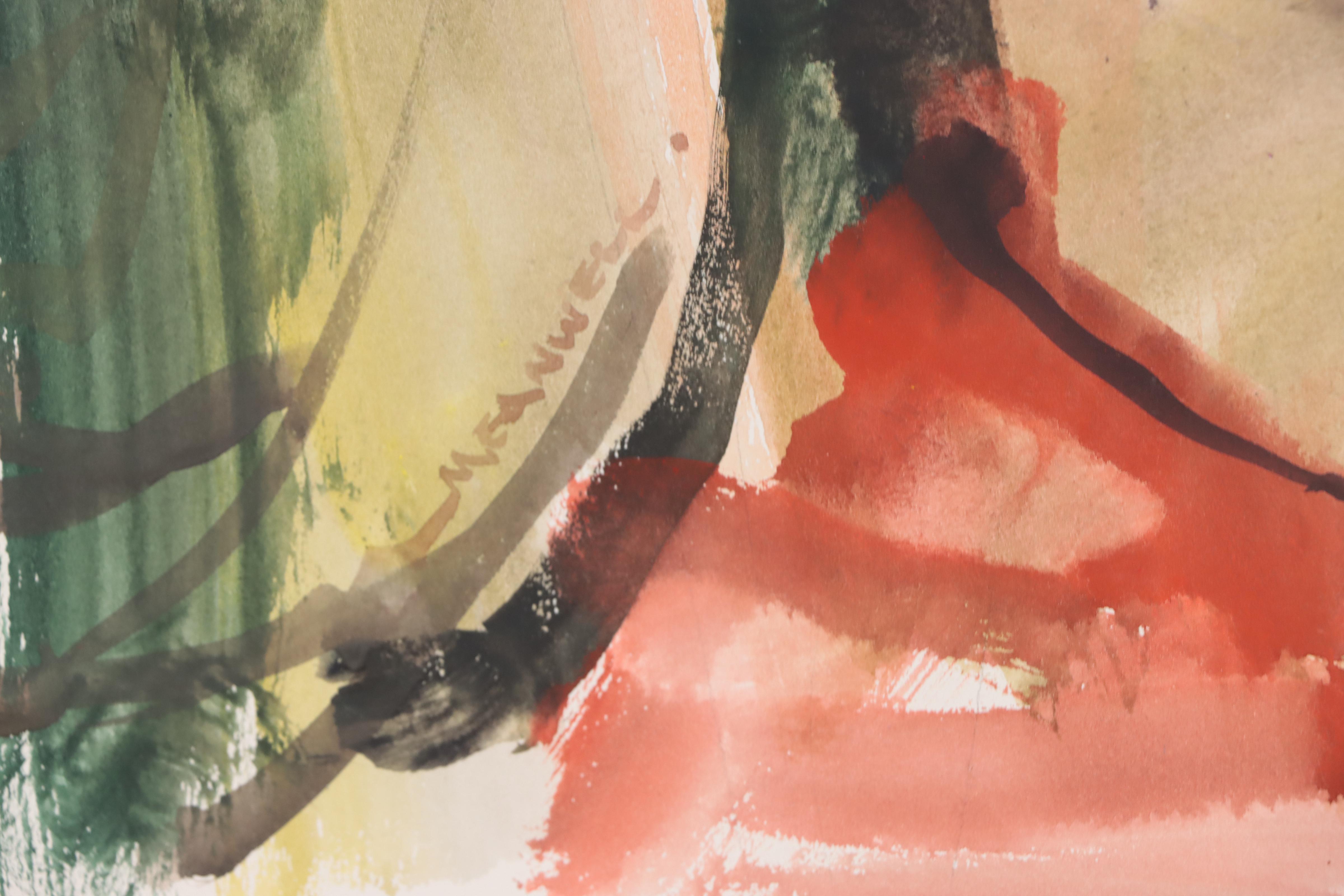 Jack Meanwell Portrait of Young Woman Watercolor Painting