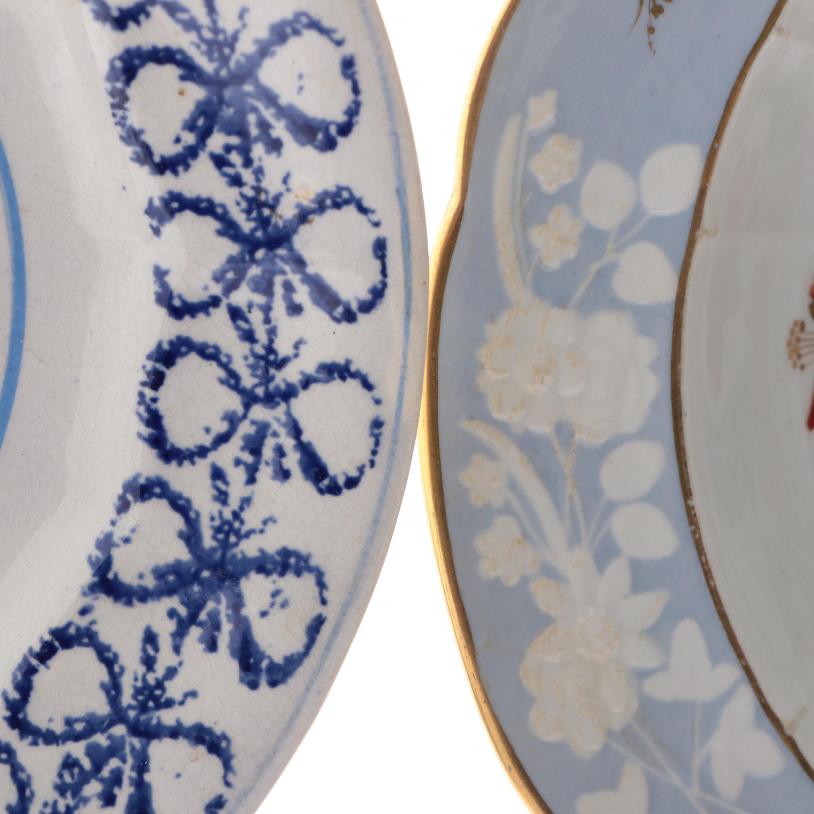 English Porcelain and Pearlware Hand-Painted Porcelain Bowls