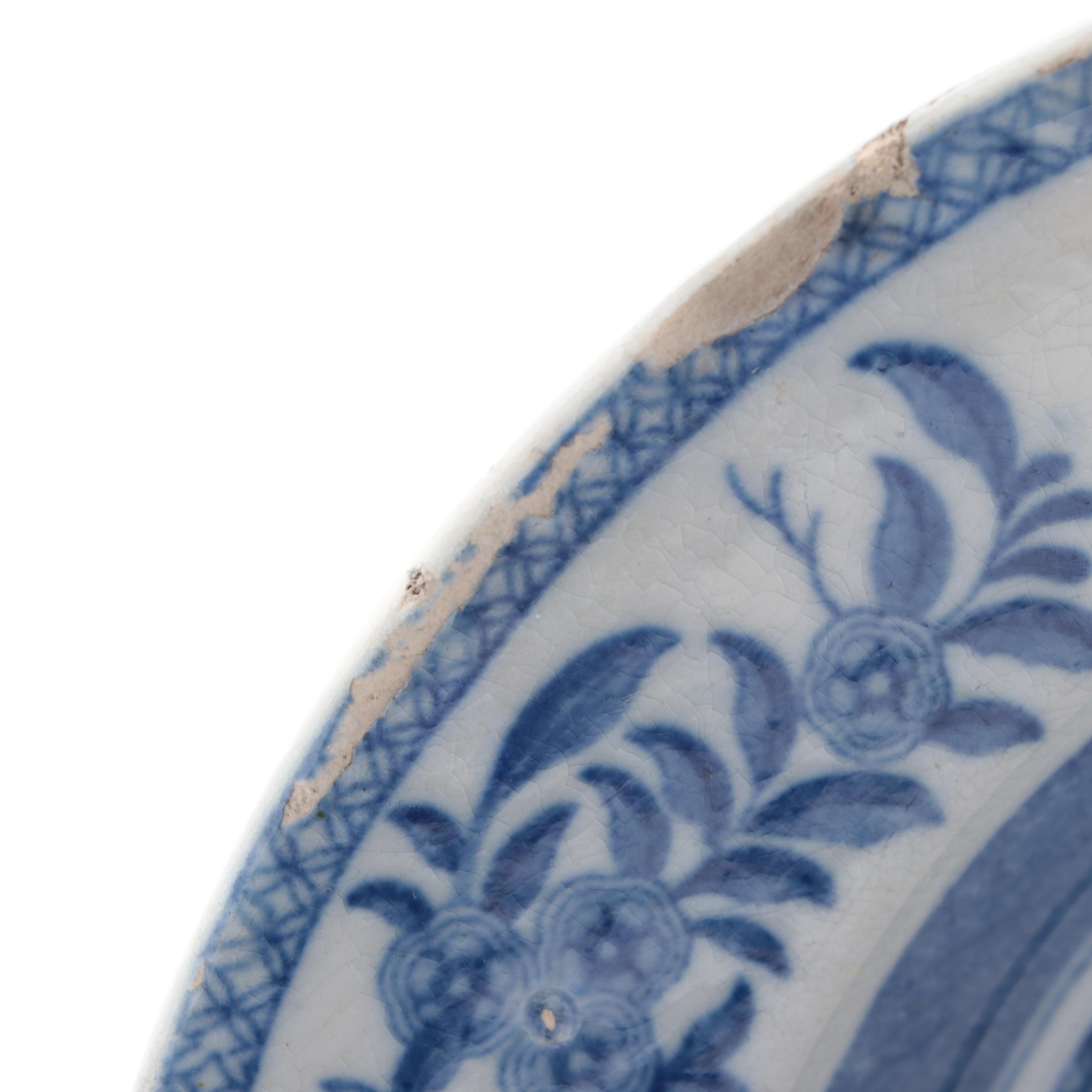 English Ironstone Blue and White Transferware Platter, Early to Mid 19th Century
