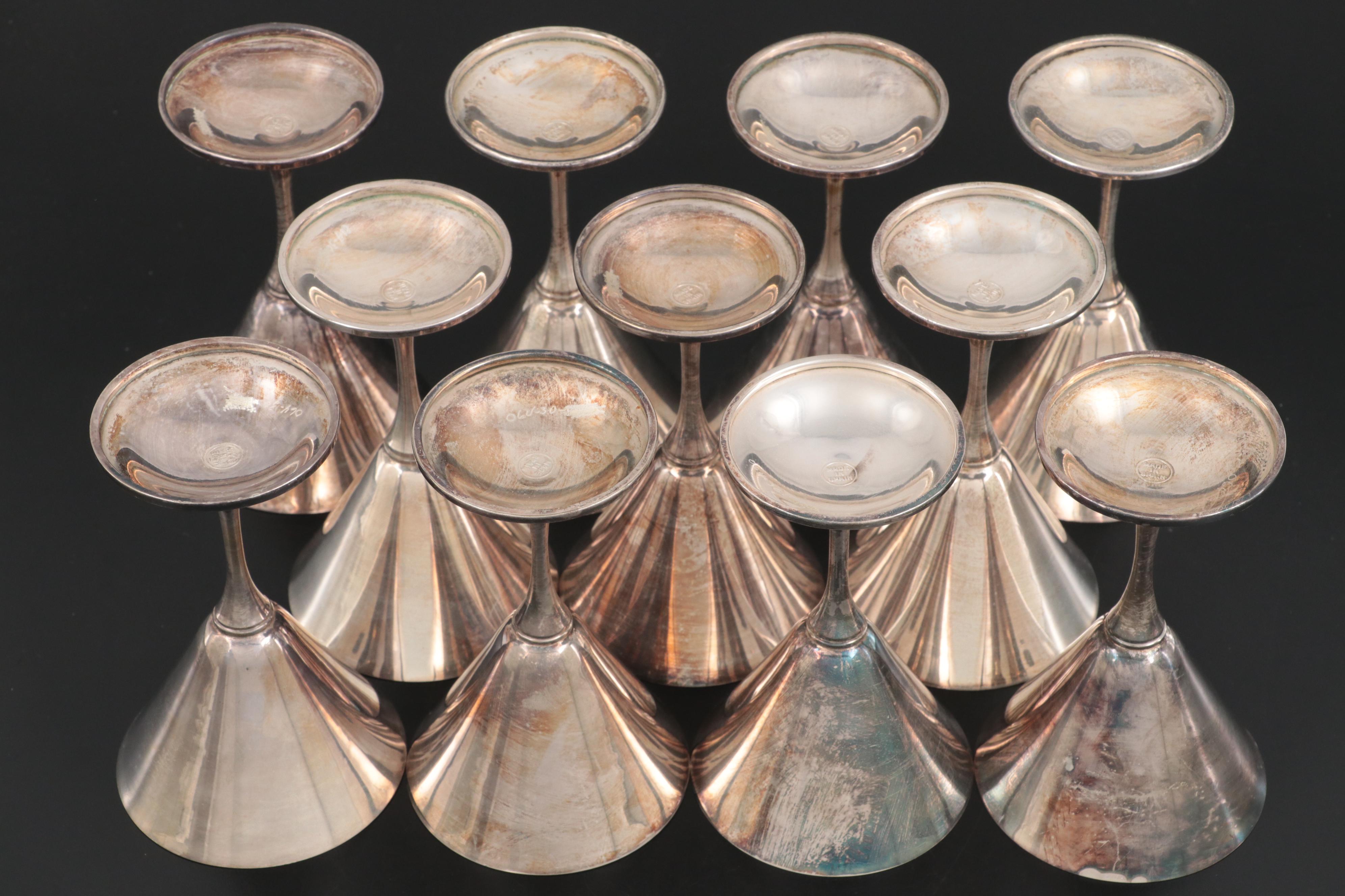 Wm Rogers with Other Silver Plate Tableware and Sterling Sugar Tongs