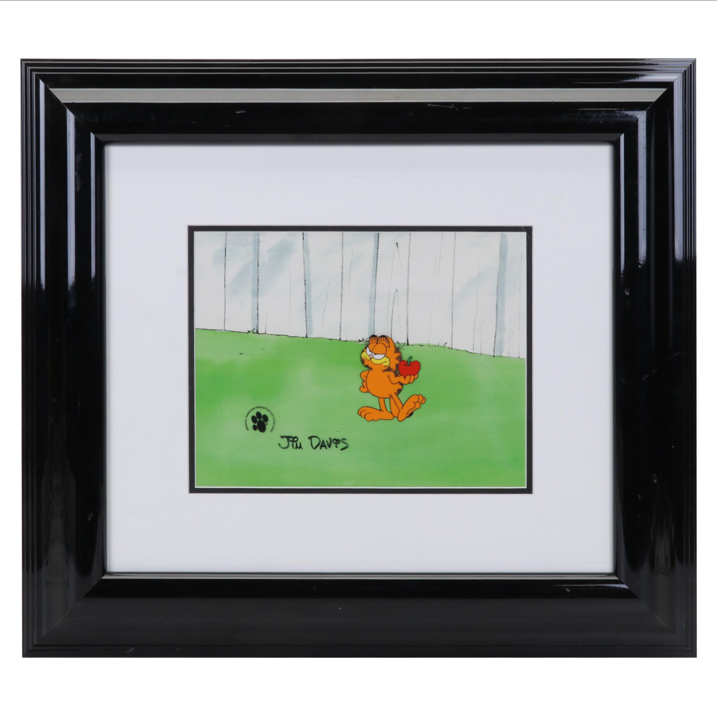 Jim Davis Signed "Garfield and Friends" Sericel and Production Drawing, 1999