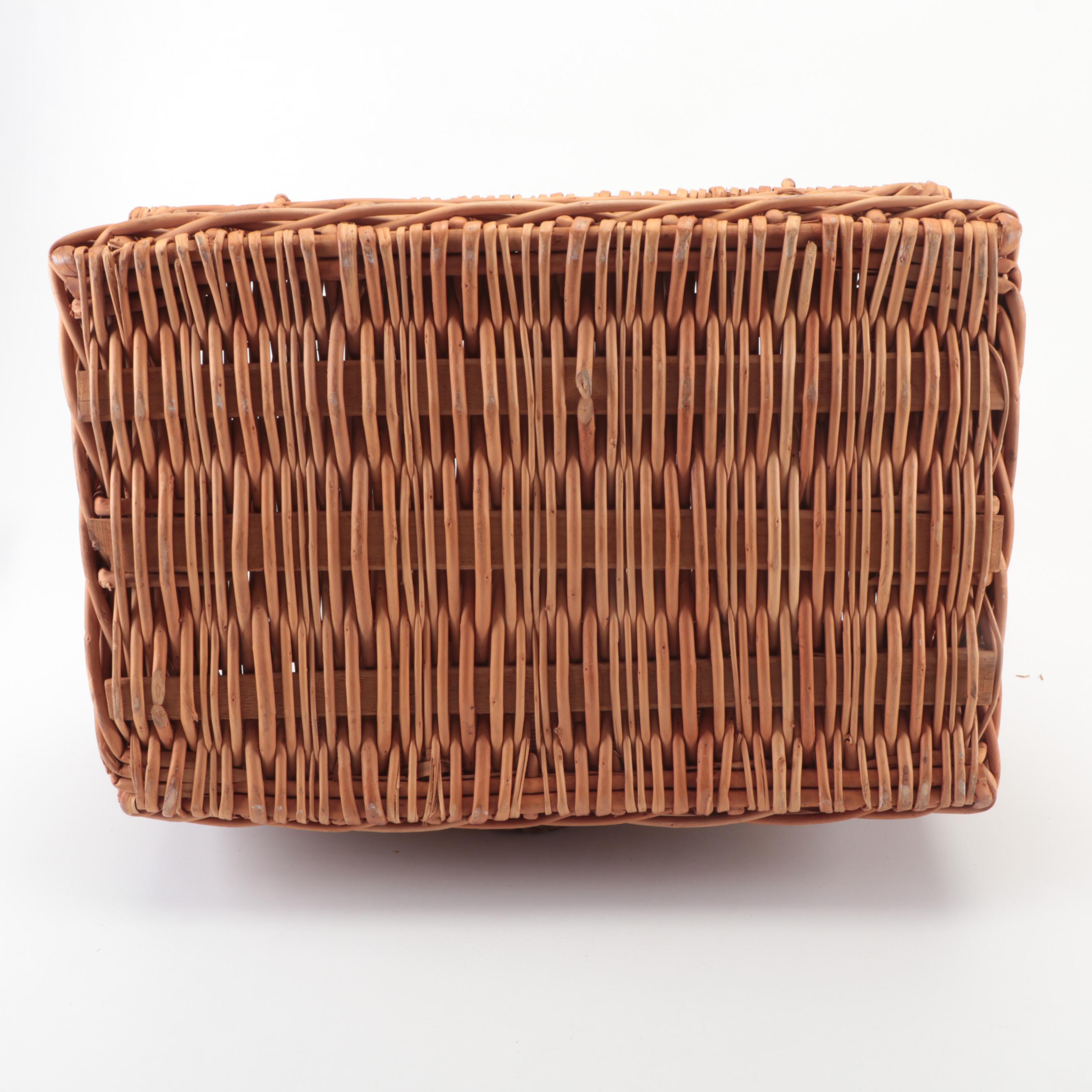Rattan Picnic Basket, Late 20th Century
