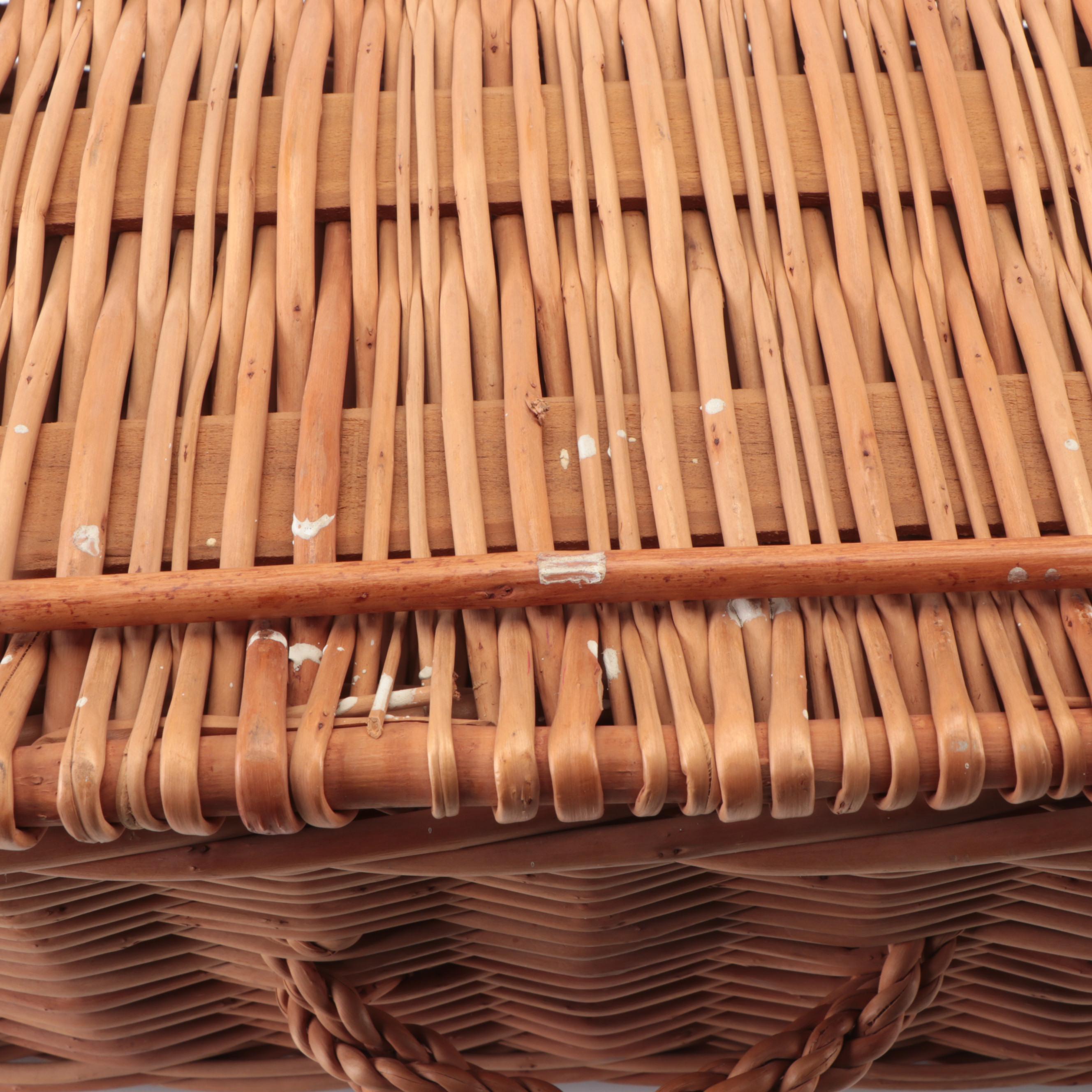 Rattan Picnic Basket, Late 20th Century