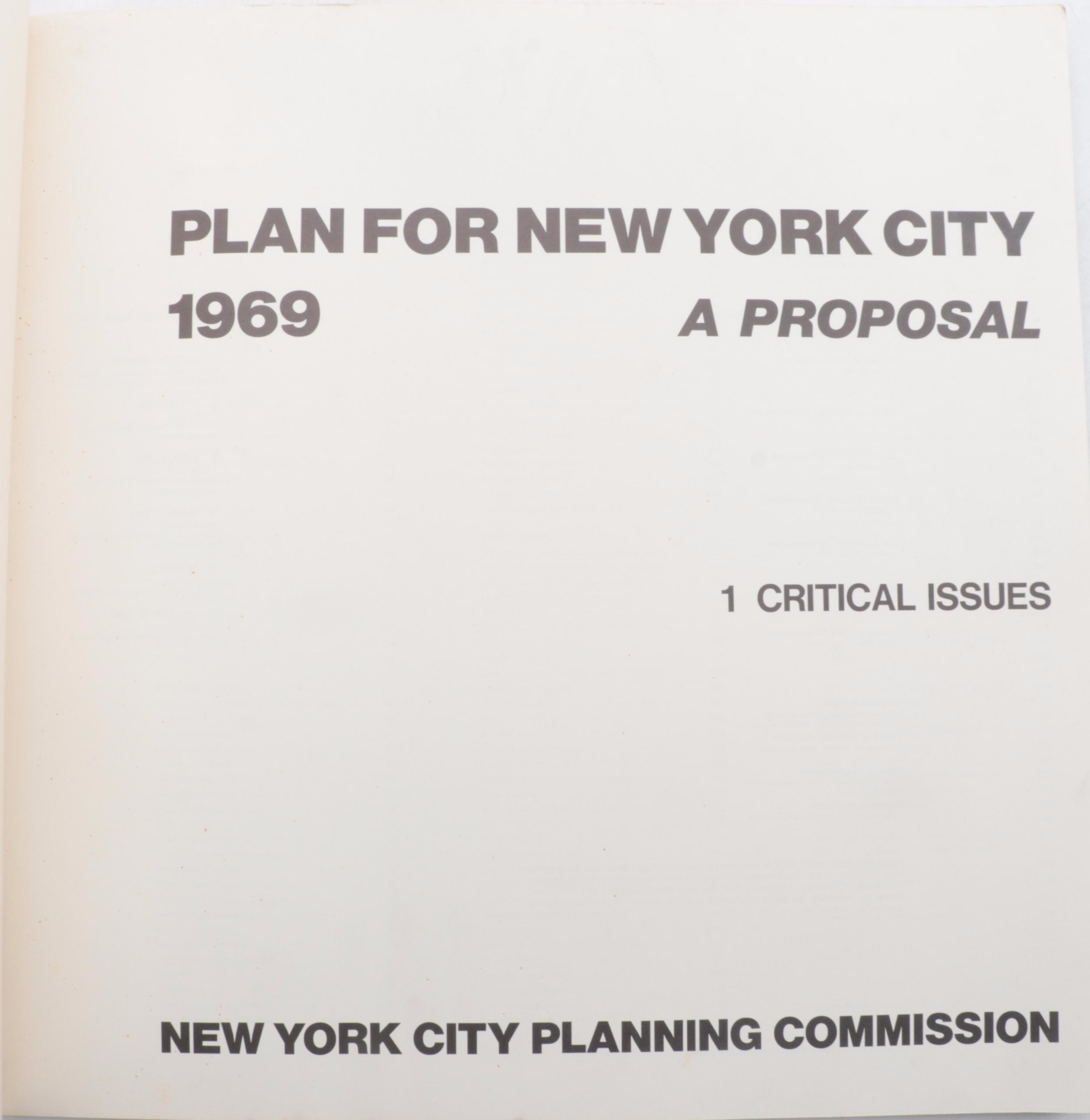 "Plans for New York City 1969: A Proposal" Six-Volume Set