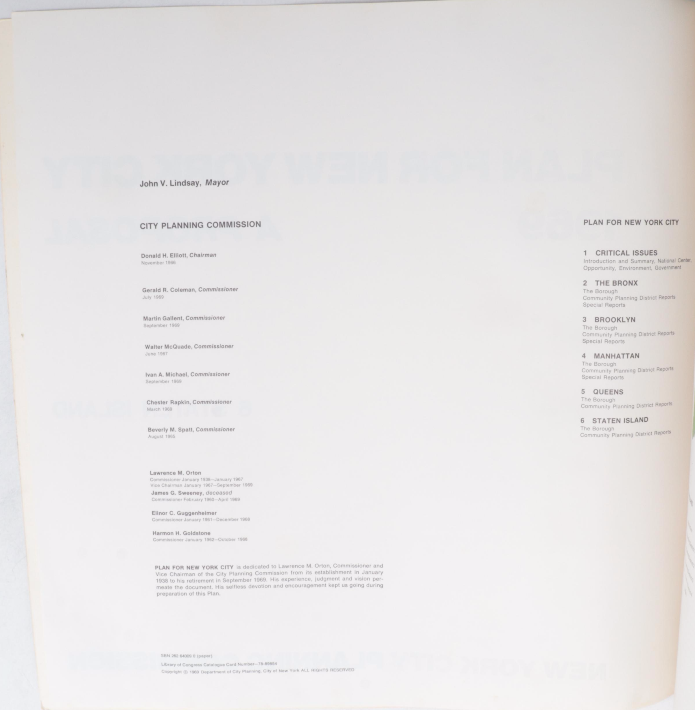 "Plans for New York City 1969: A Proposal" Six-Volume Set