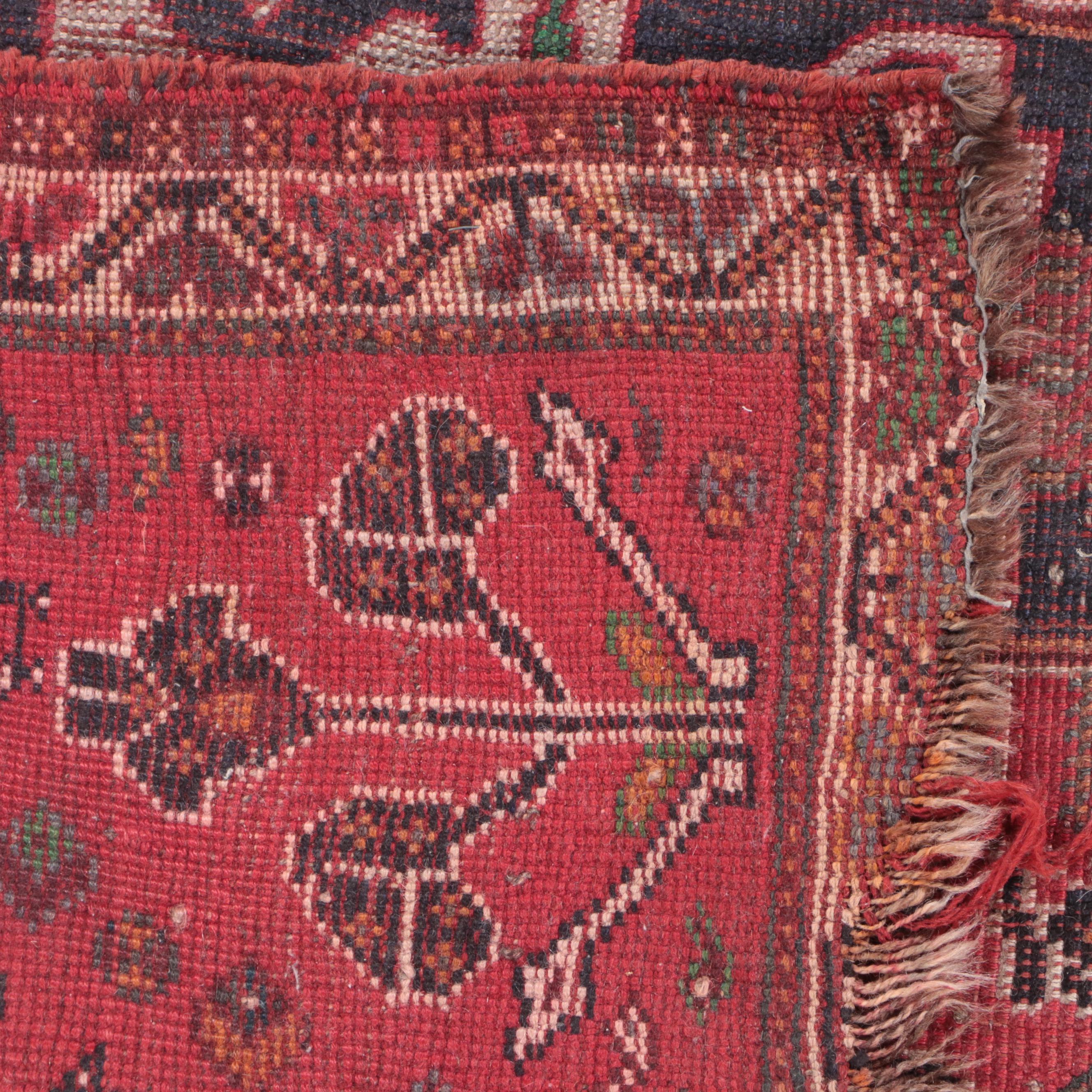 4' x 6 Hand-Knotted Persian Khamseh Chicken Style Area Rug