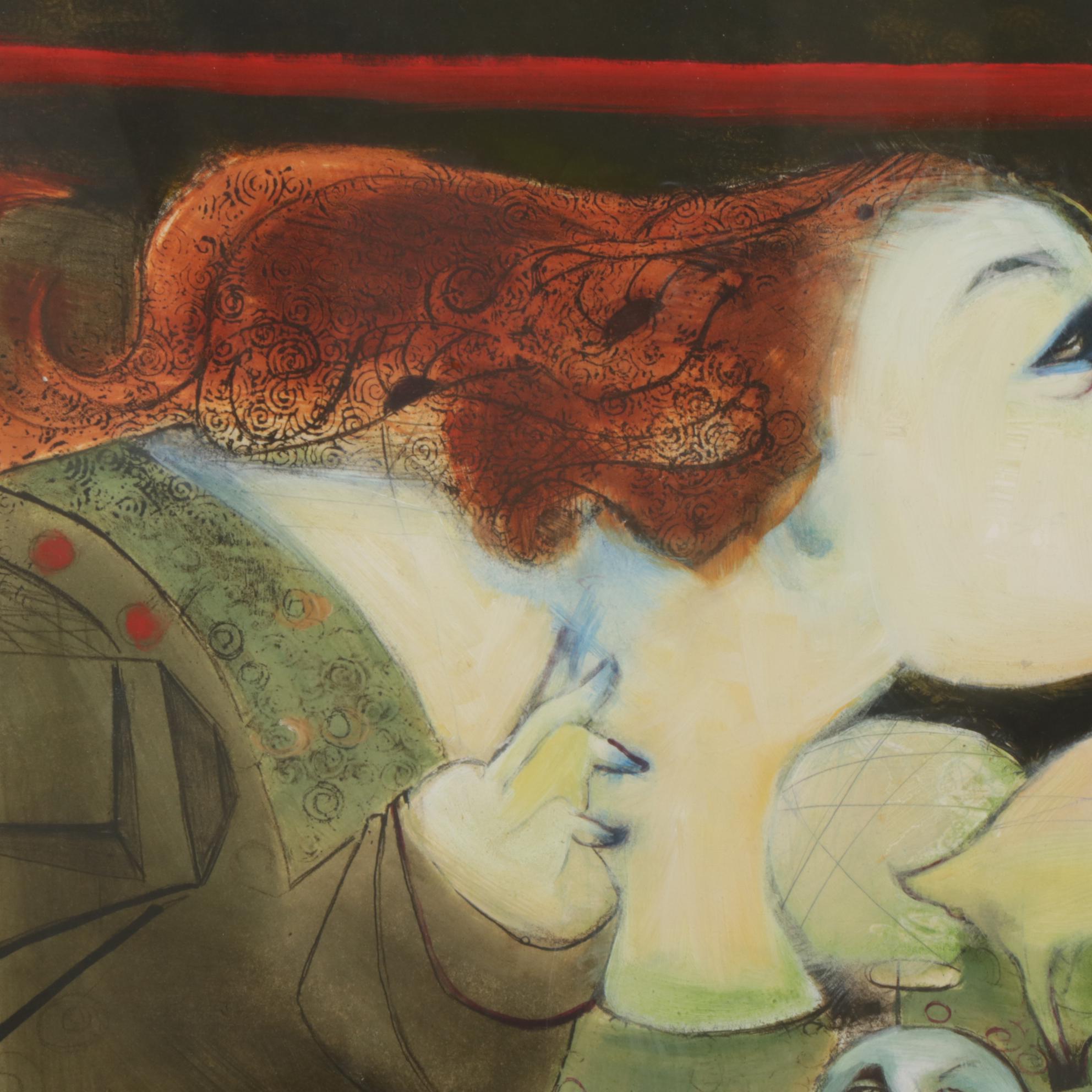 Slade Graves Hand-Embellished Lithograph "The Card of the Hand"