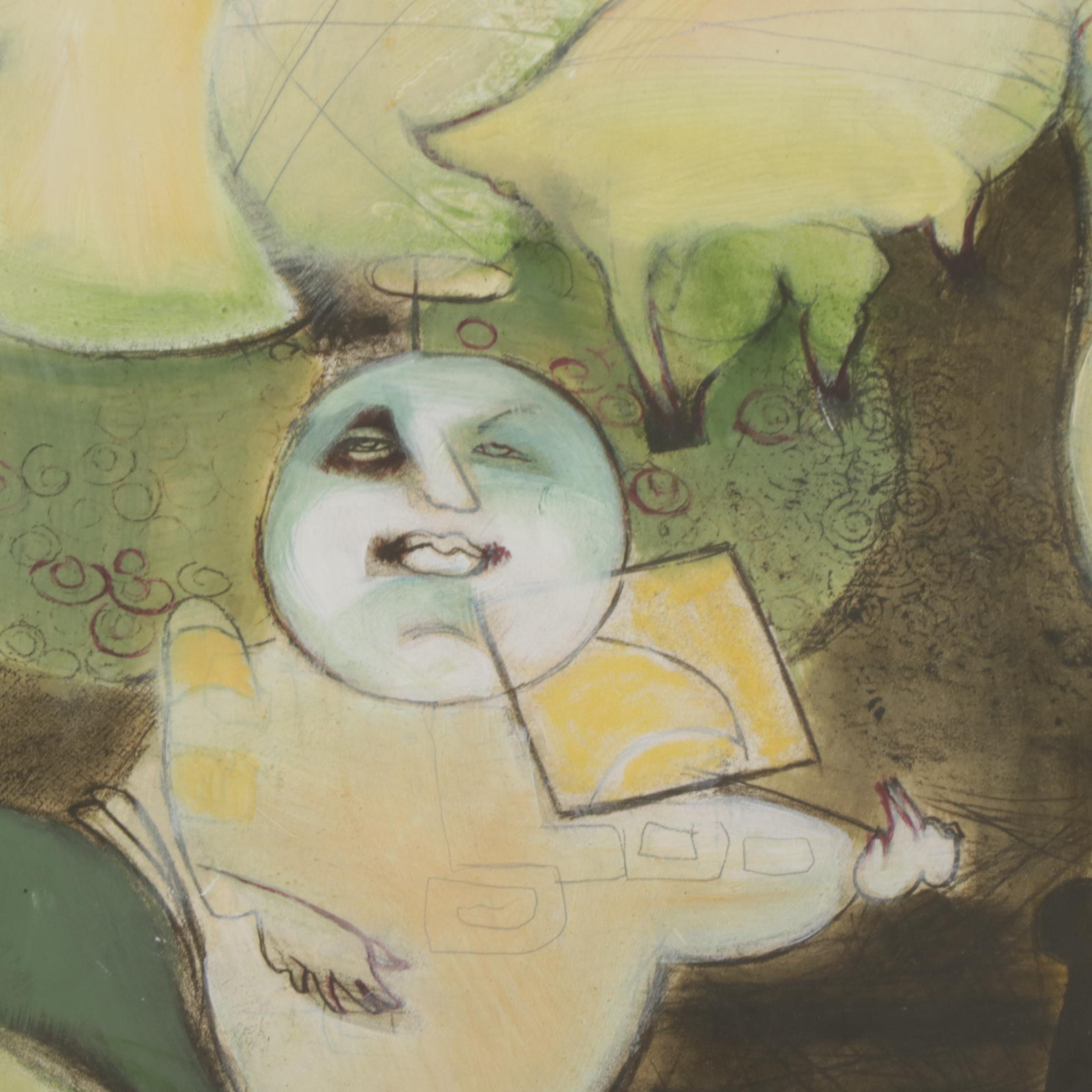 Slade Graves Hand-Embellished Lithograph "The Card of the Hand"