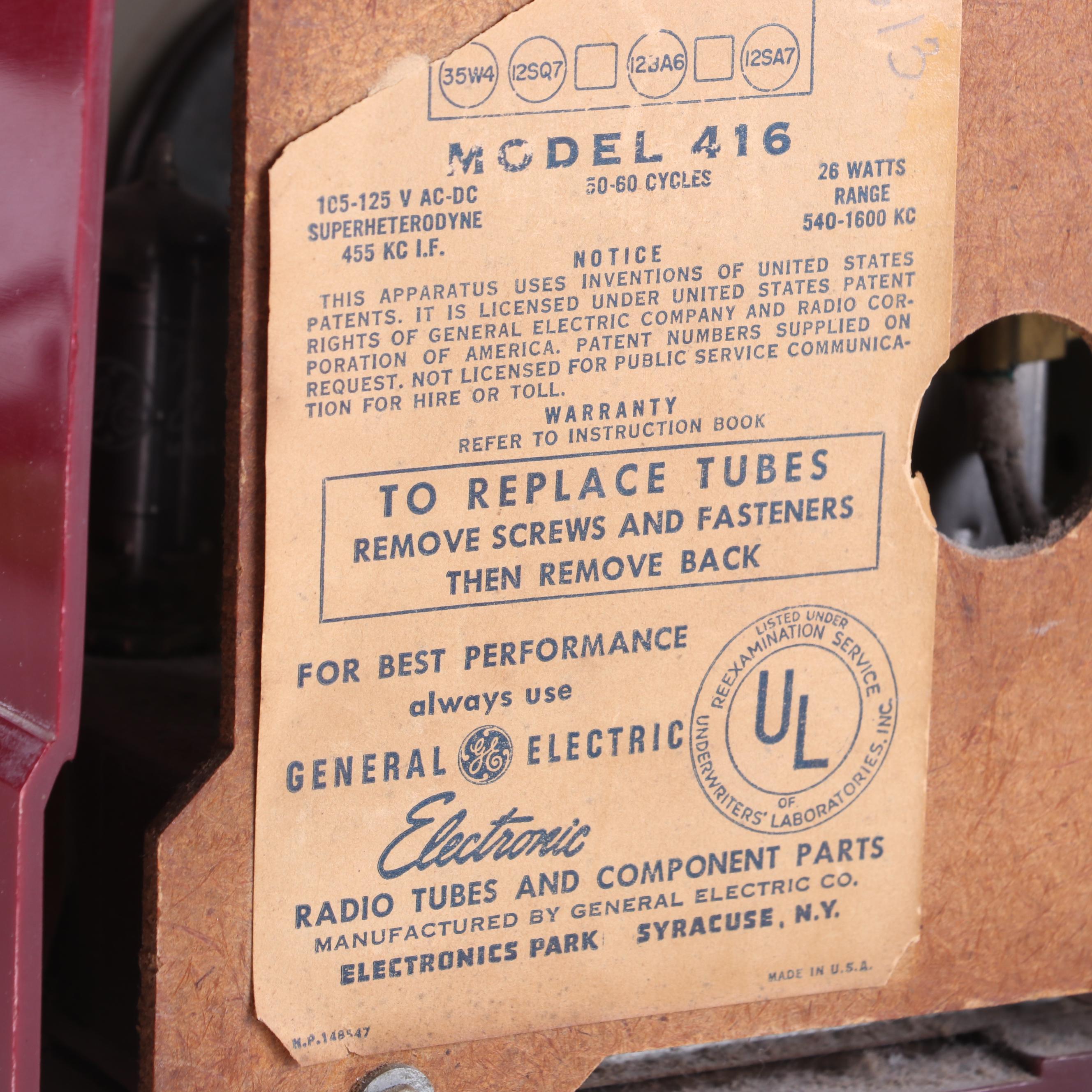 Motorola, Trav-Ler and General Electric Radios, Mid-20th Century