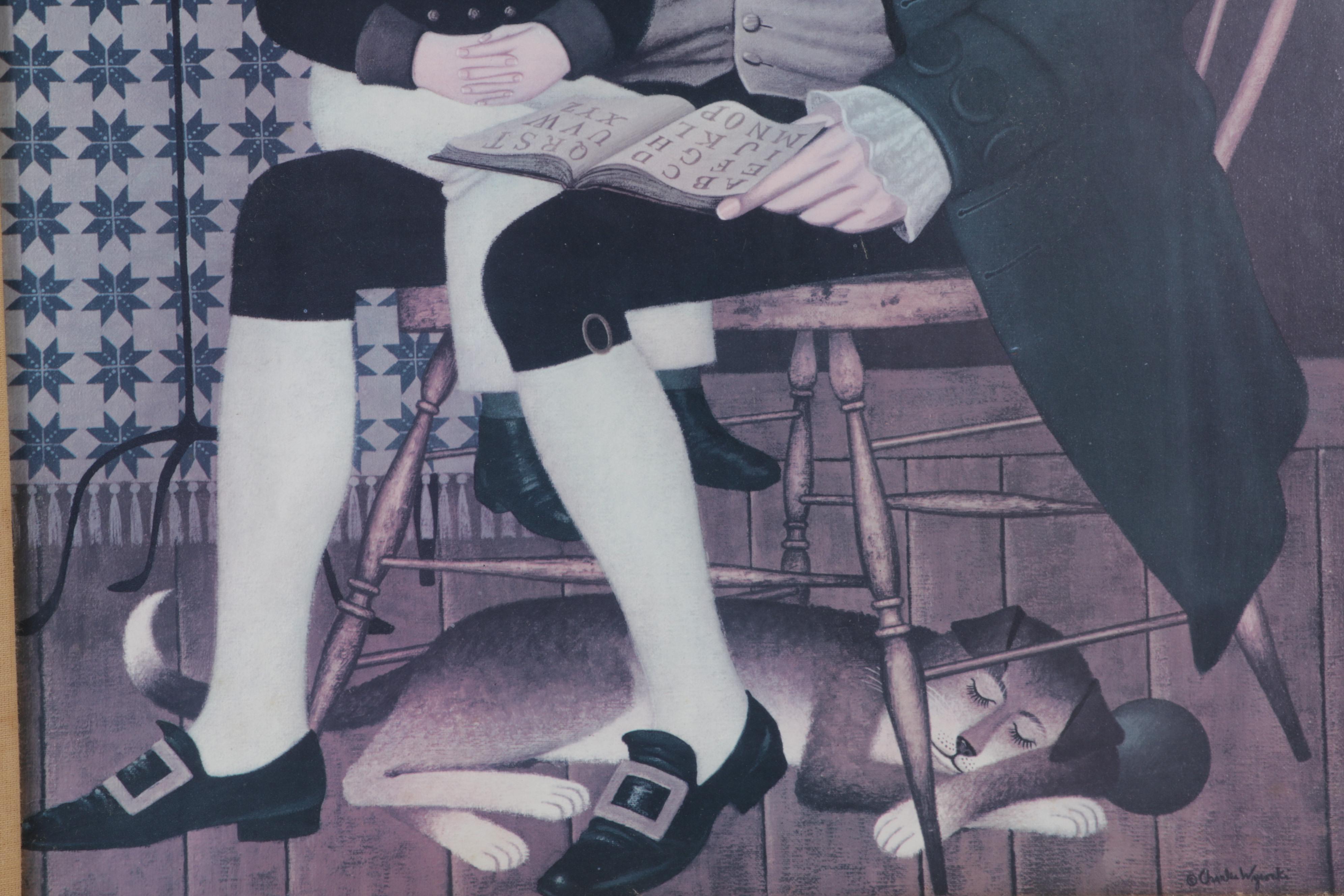 Family Portrait Folk Art Offset Lithographs After Charles Wysocki, Circa 1985