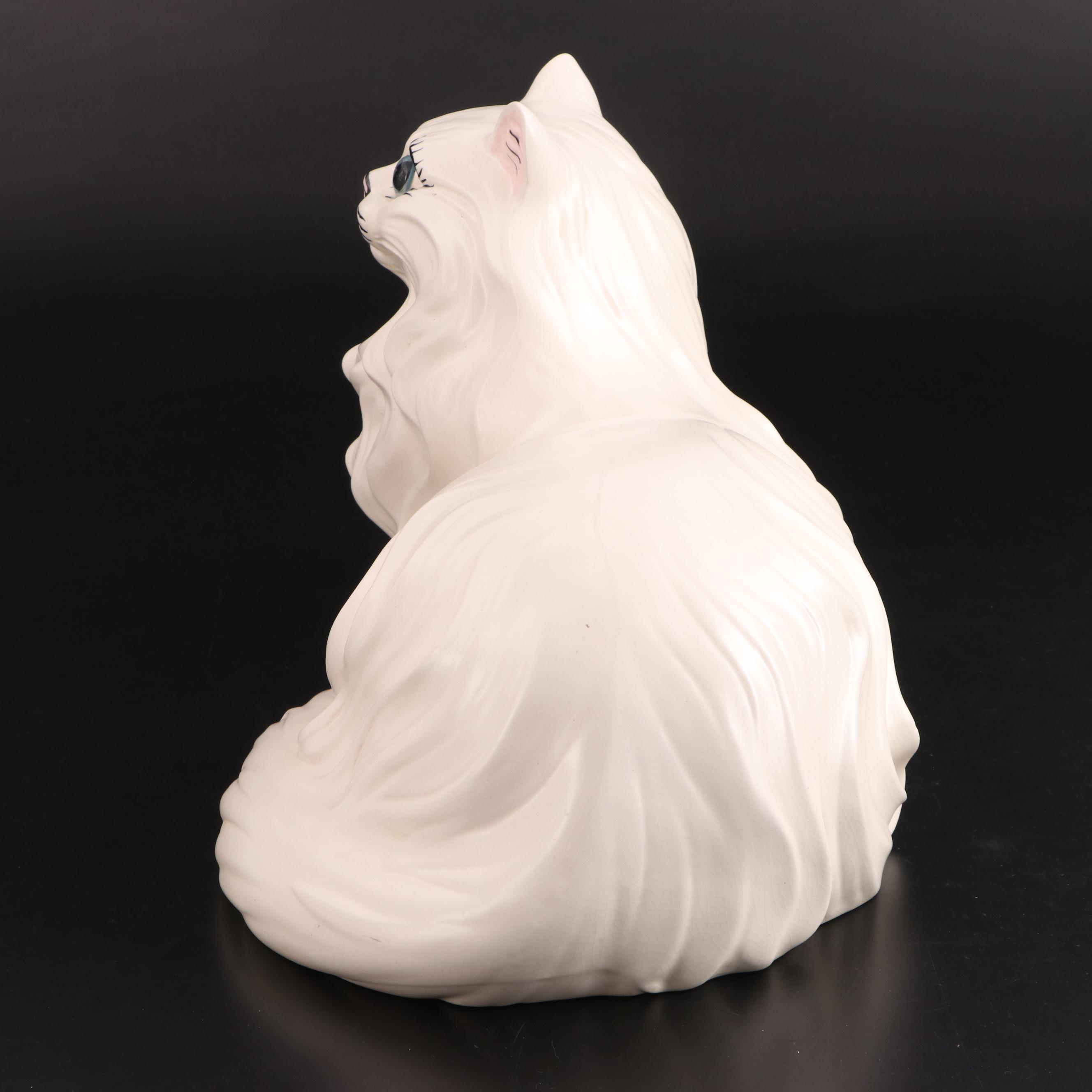 Ceramic Persian Cat Figurine, Mid to Late 20th Century