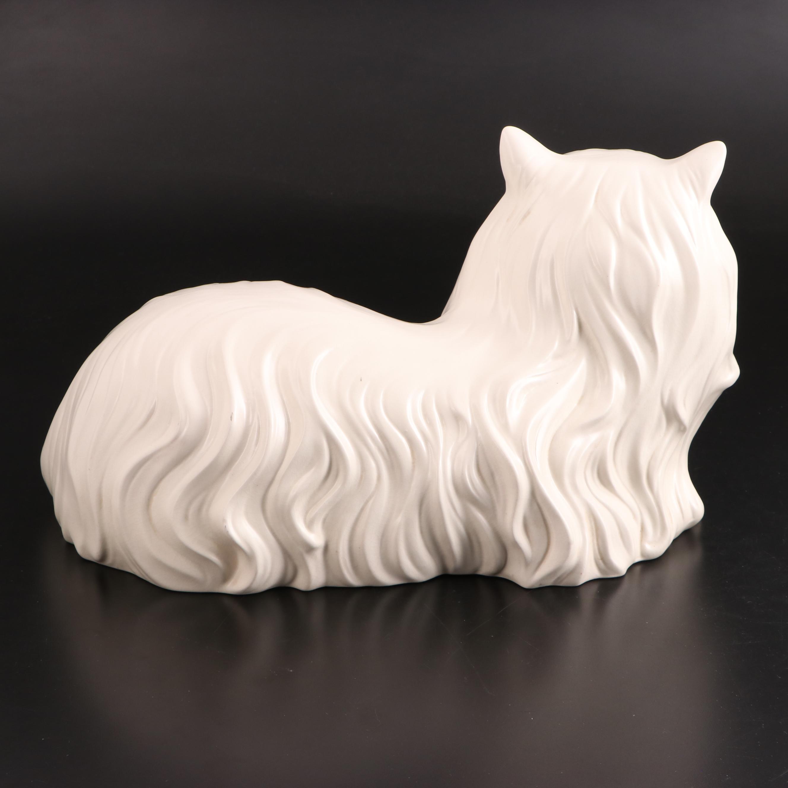Ceramic Persian Cat Figurine, Mid to Late 20th Century