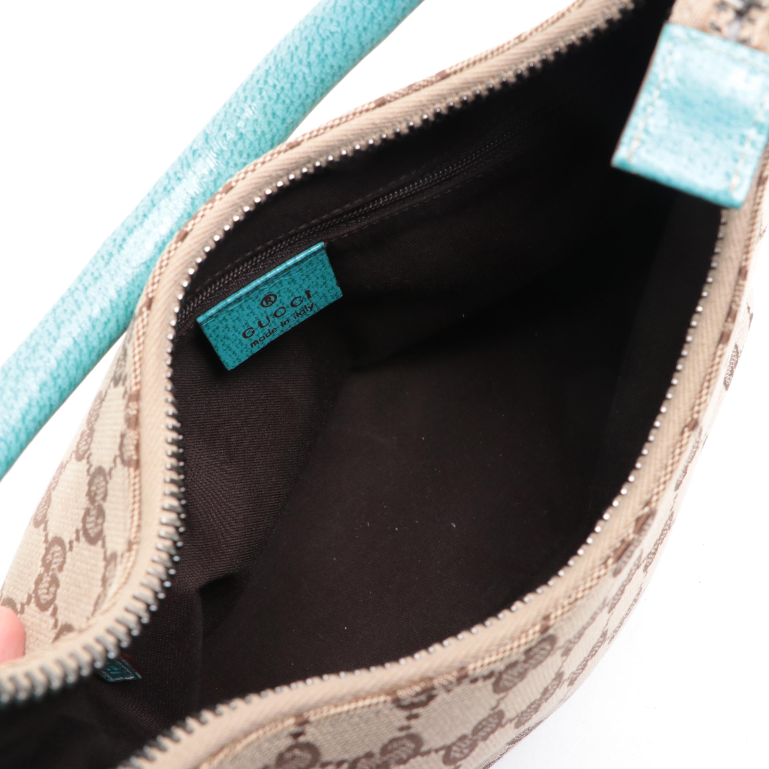 Gucci Small Hobo Bag in GG Canvas and Cinghiale Leather