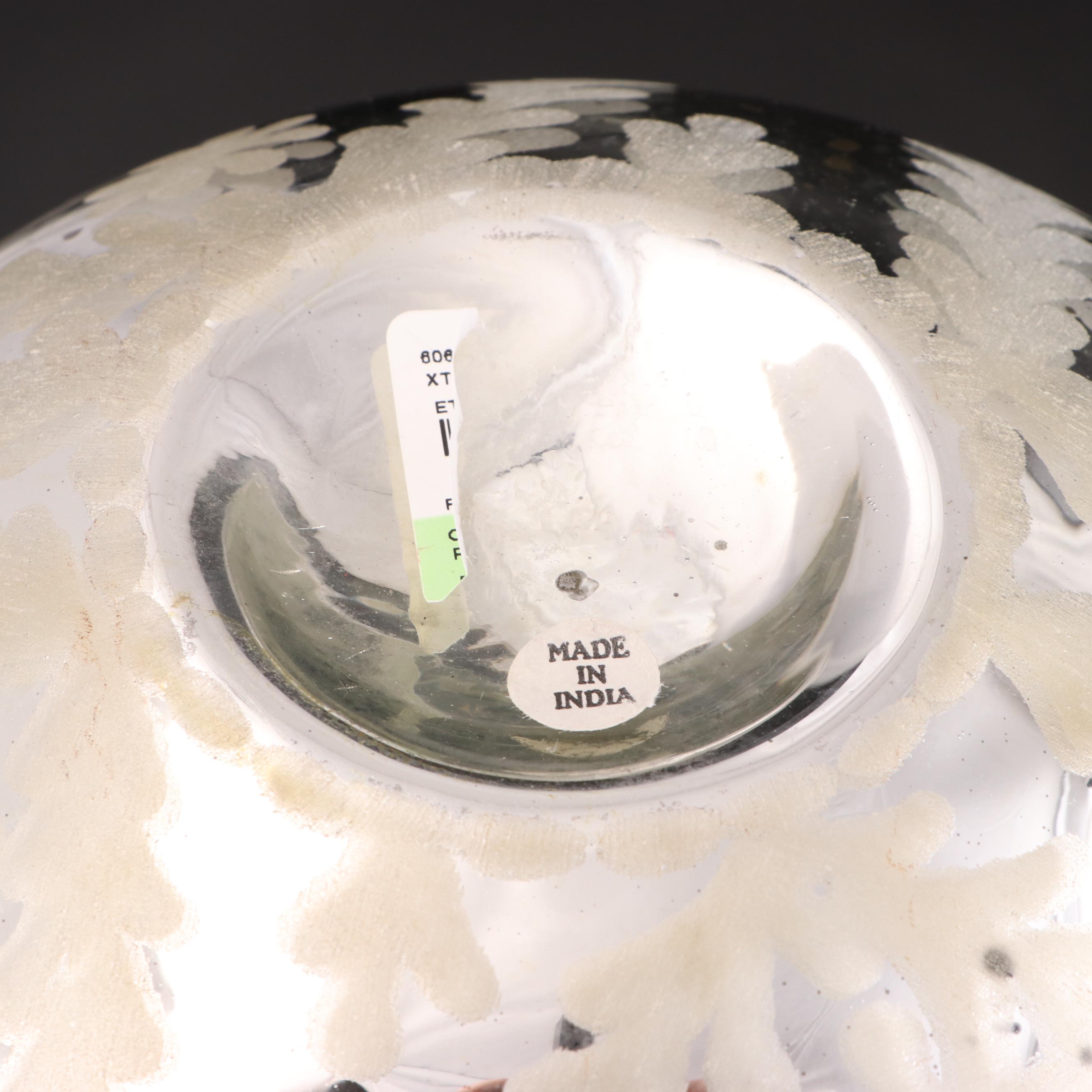 Mercury Glass Orb, Tea Light Holder, Vase, and Perfume Bottle