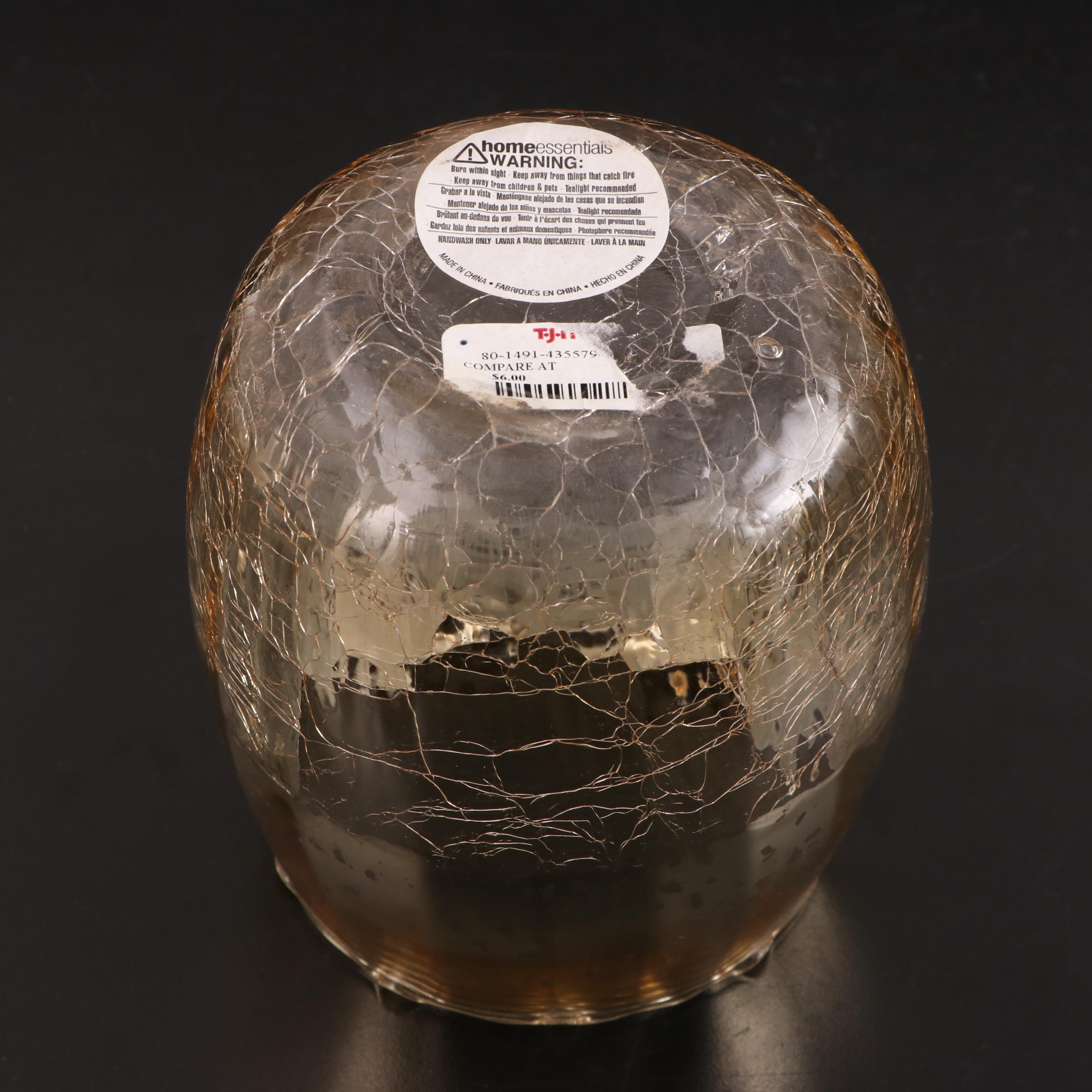 Mercury Glass Orb, Tea Light Holder, Vase, and Perfume Bottle