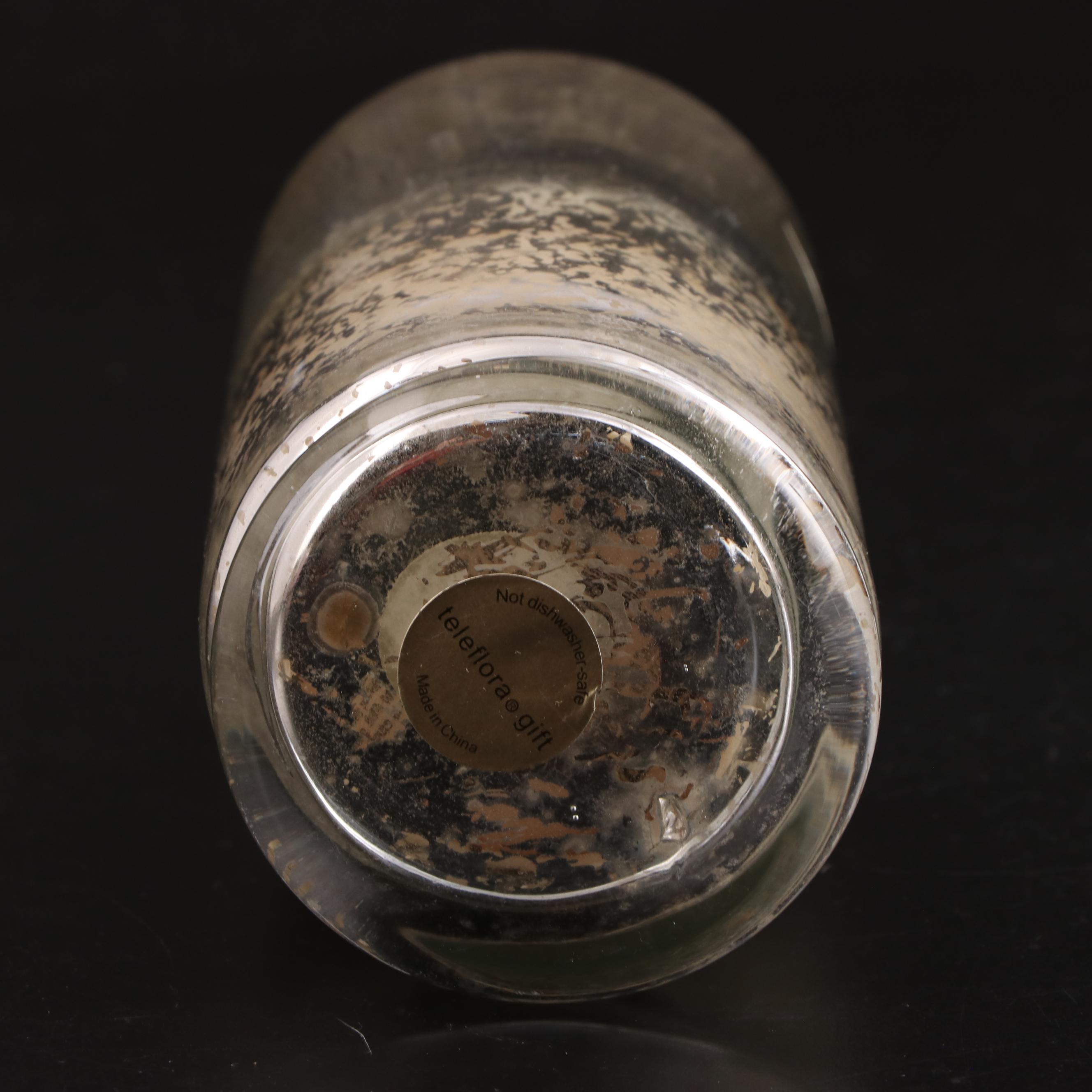 Mercury Glass Orb, Tea Light Holder, Vase, and Perfume Bottle