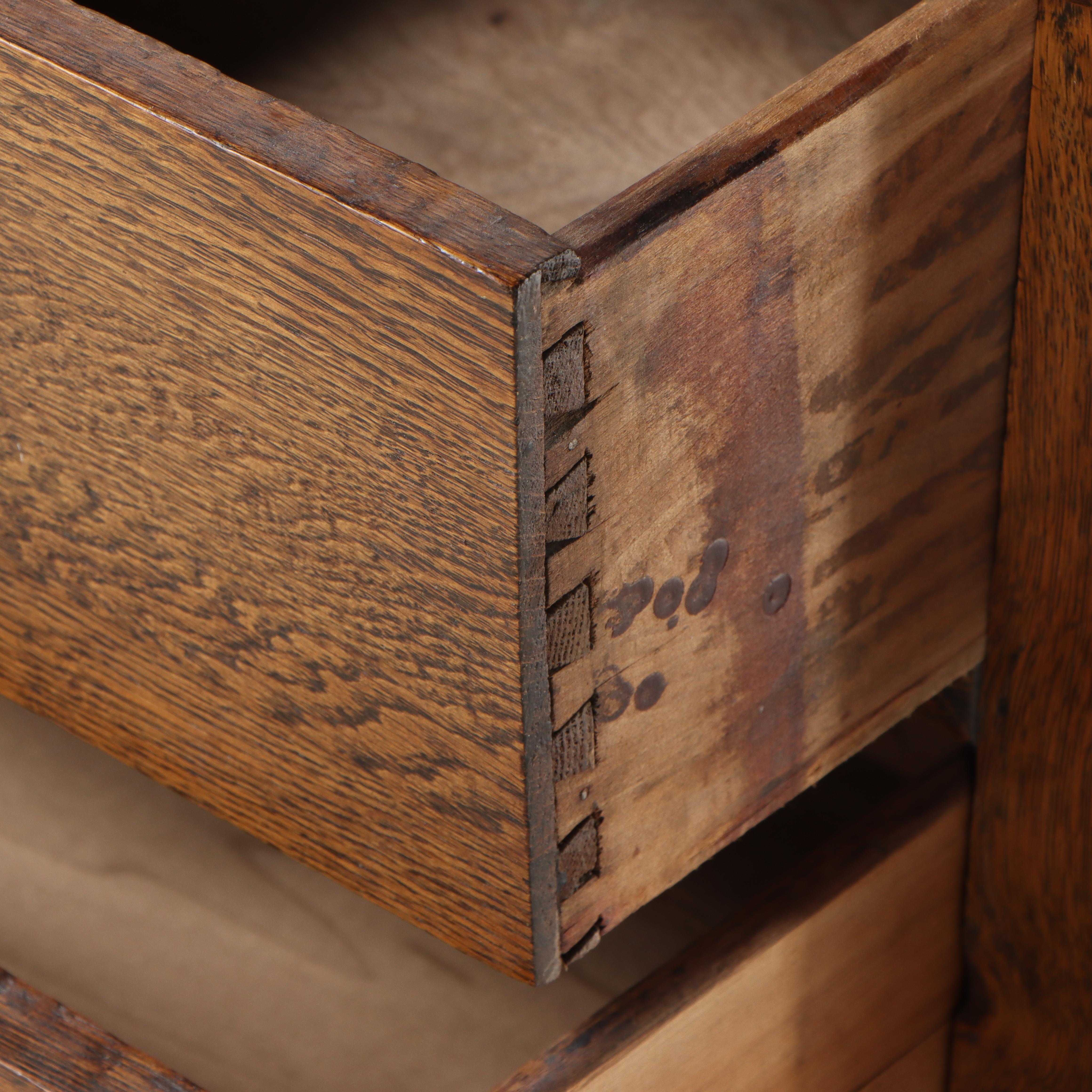 Late Victorian Oak Four-Drawer Dresser, Late 19th/Early 20th Century