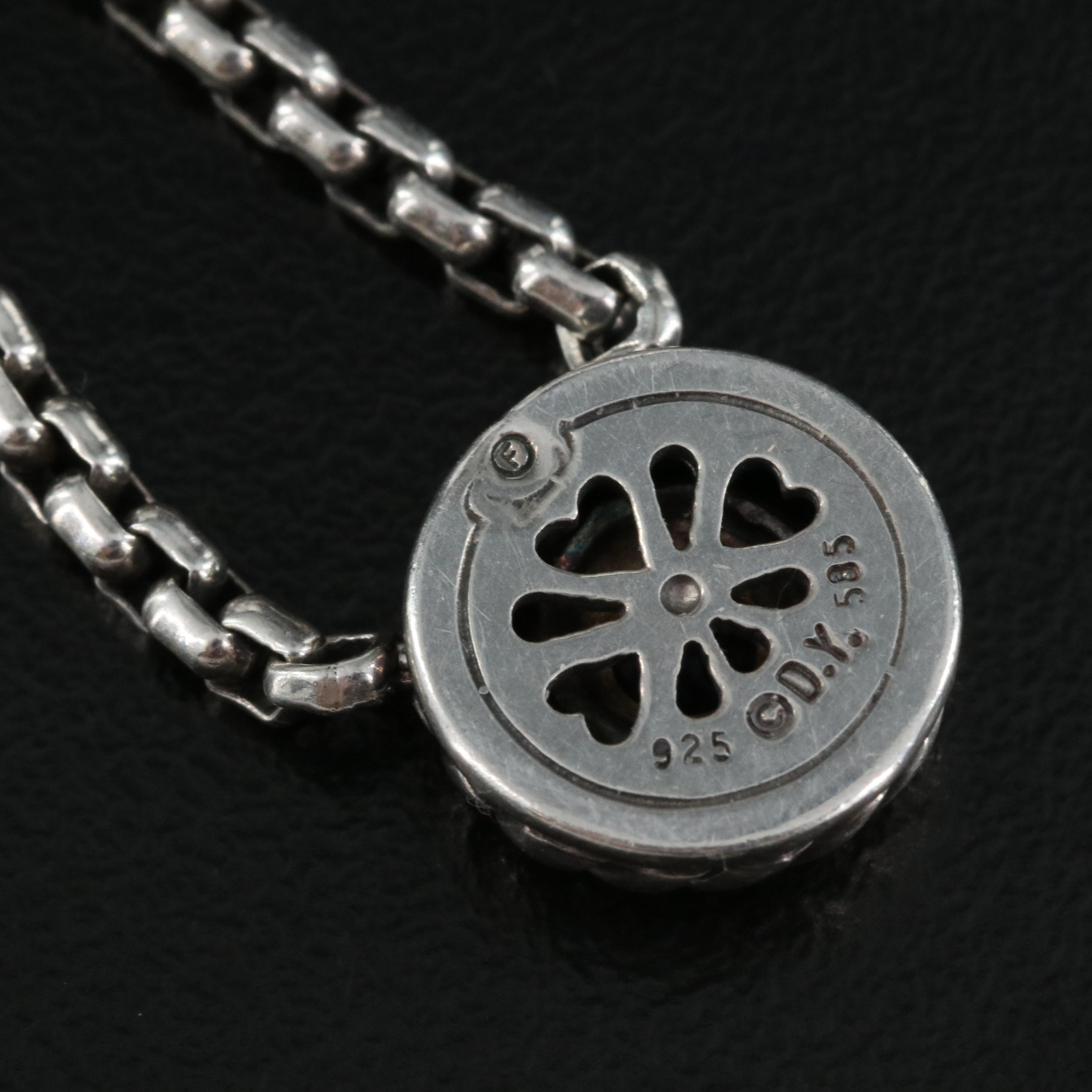 David Yurman "Cookie" Sterling Iolite Necklace with 14K Accent