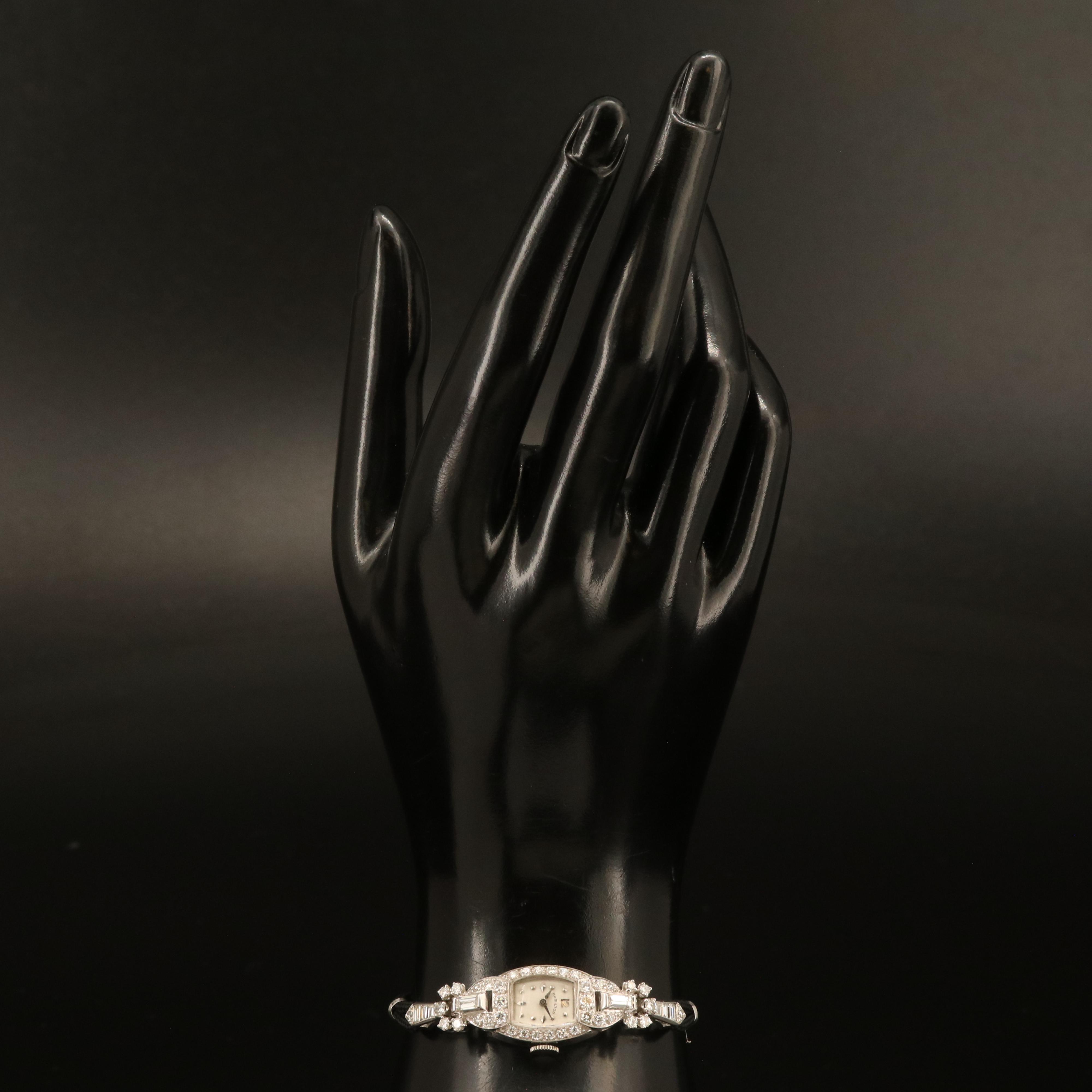 Hamilton Platinum 1.74 CTW Diamond Stemwind Watch