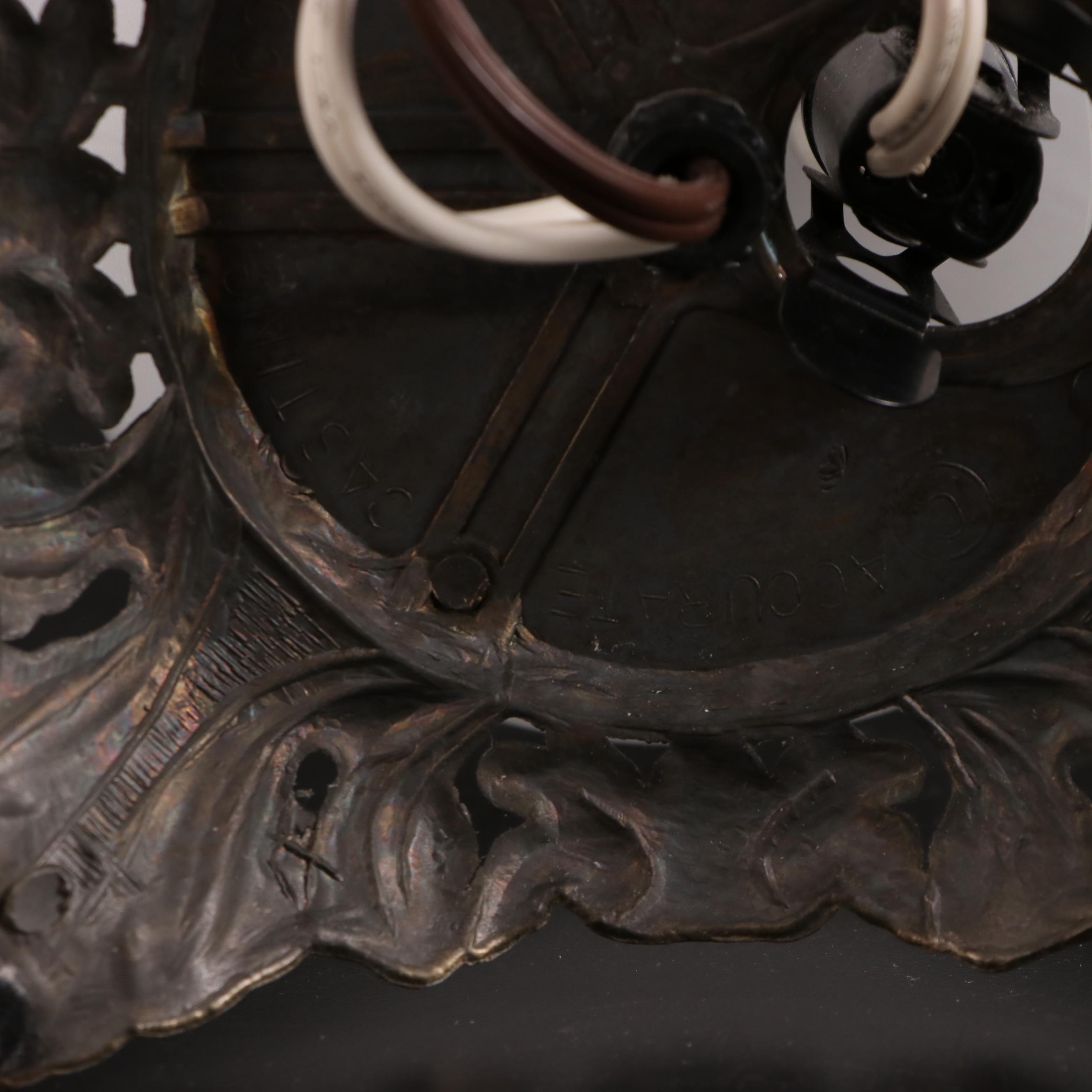 Accurate Castings Victorian Style Parlor Lamp With Etched Satin Glass Shade