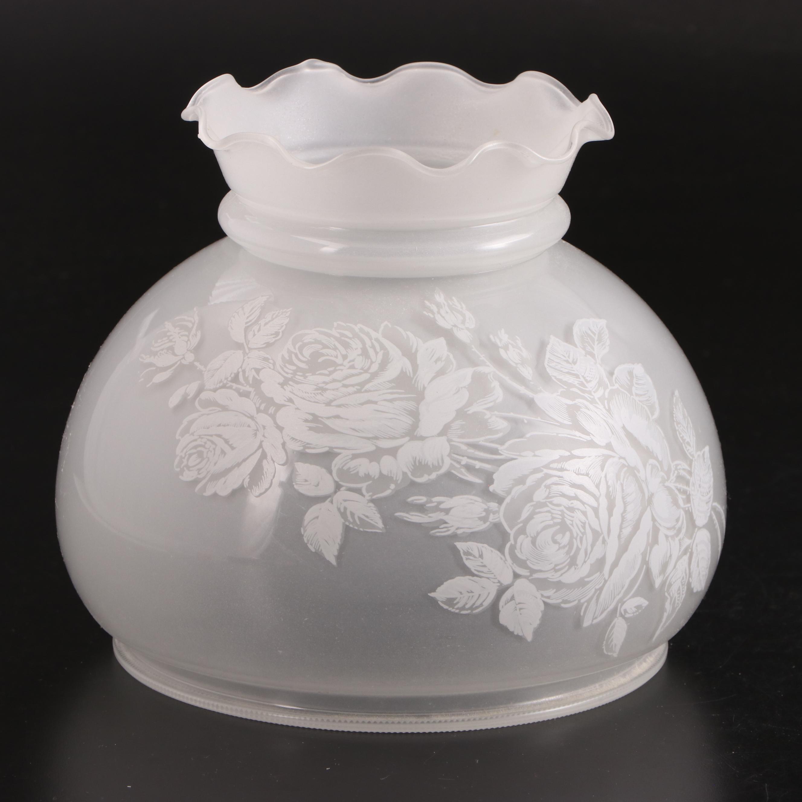 Accurate Castings Victorian Style Parlor Lamp With Etched Satin Glass Shade