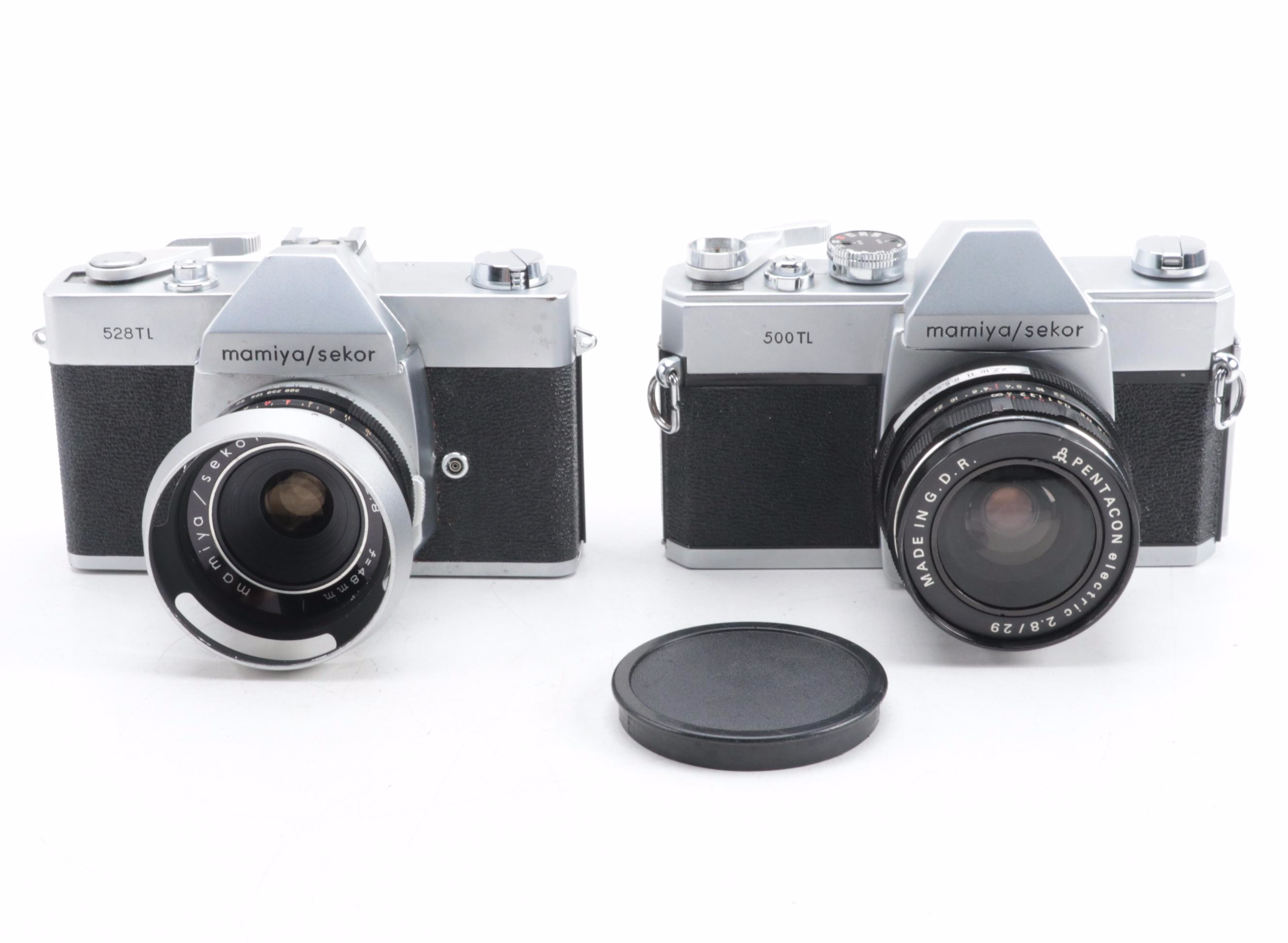 Mamiya/Sekor 500TL and 528TL SLR Cameras with Lenses, Mid-20th Century