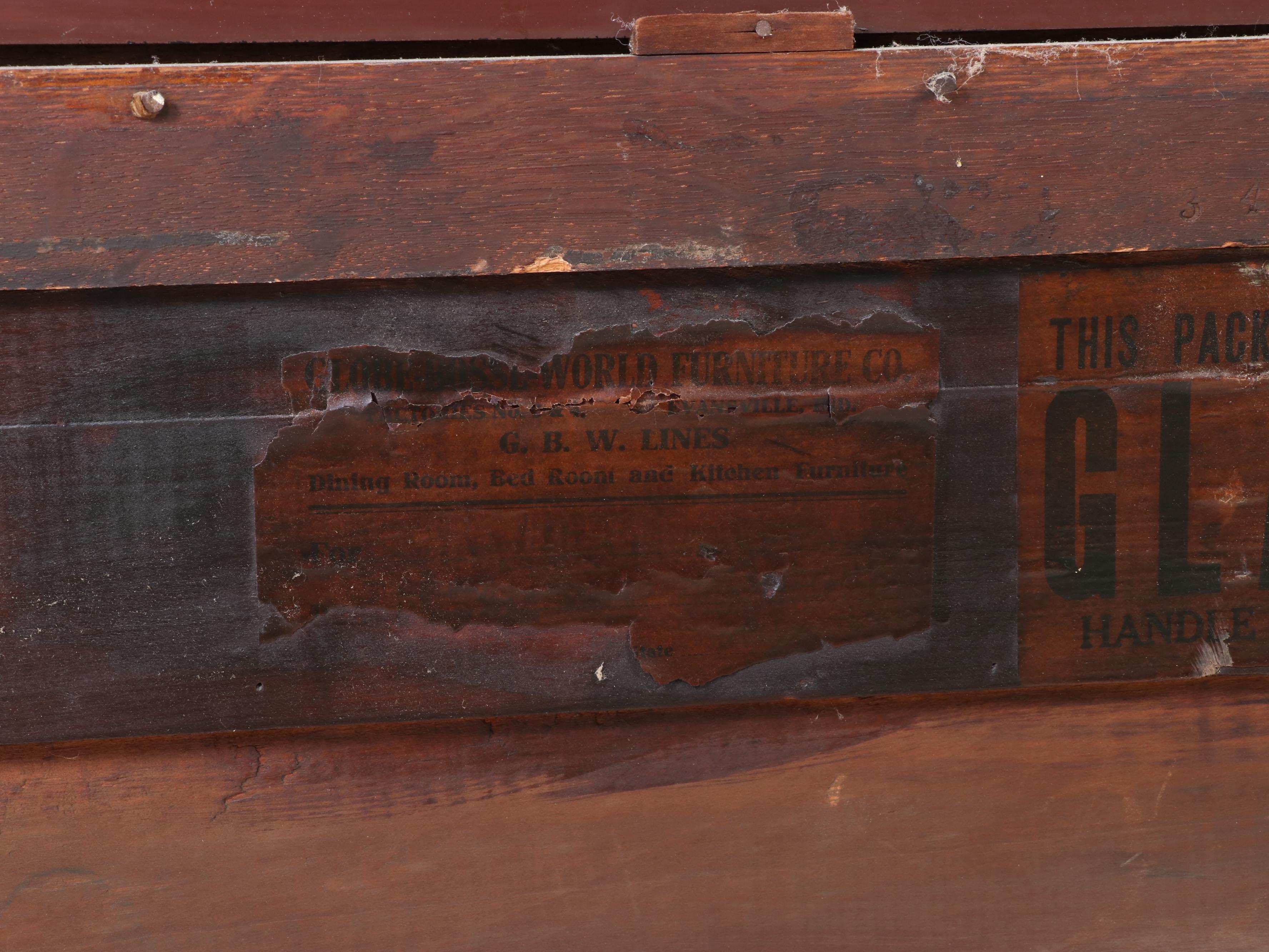 American Empire Revival Quartersawn Oak Mirror-Back Buffet, circa 1900