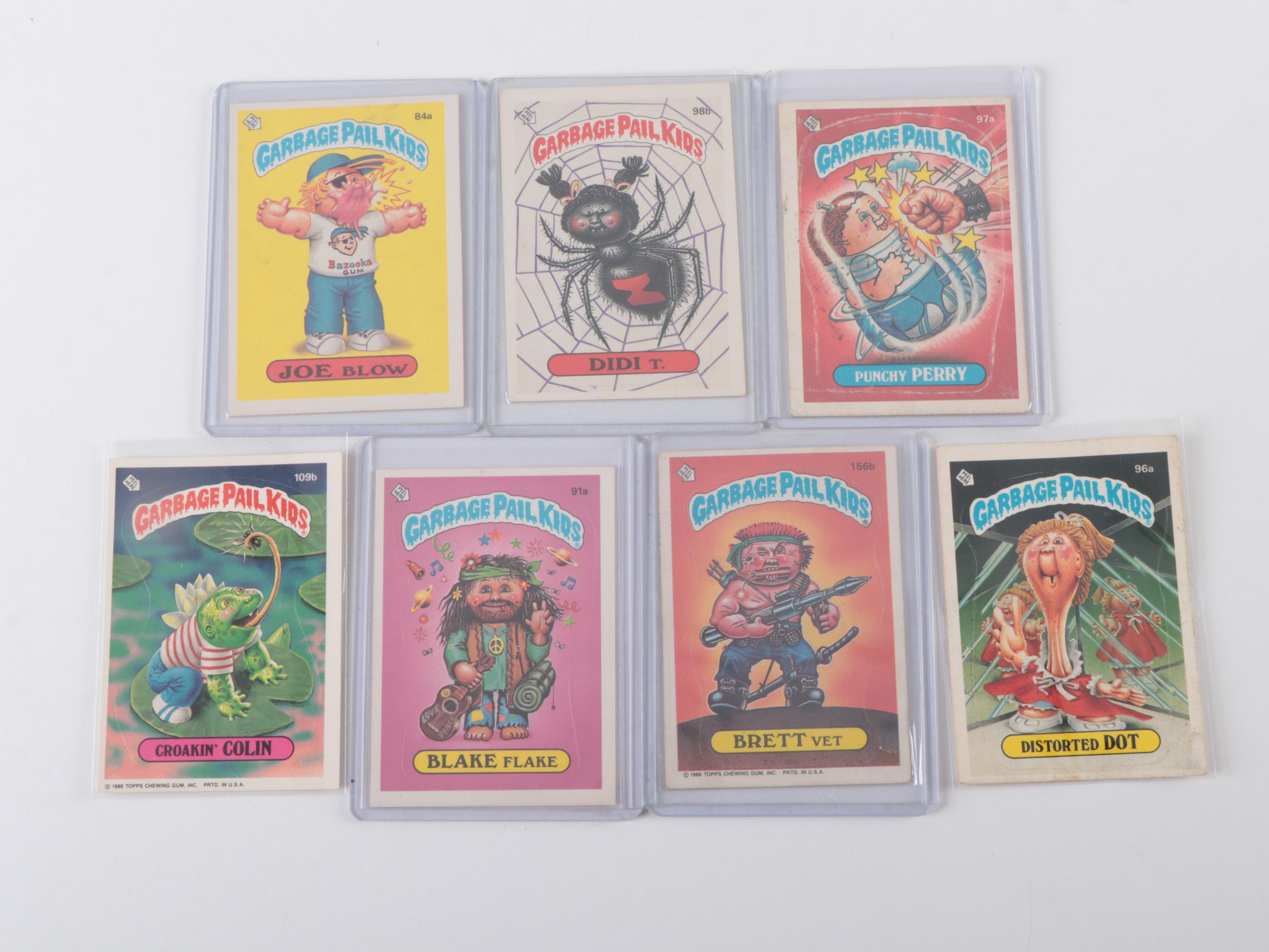 Topps Garbage Pail Kids Trading Cards with Joe Blow, Punchy Perry, More, 1980s