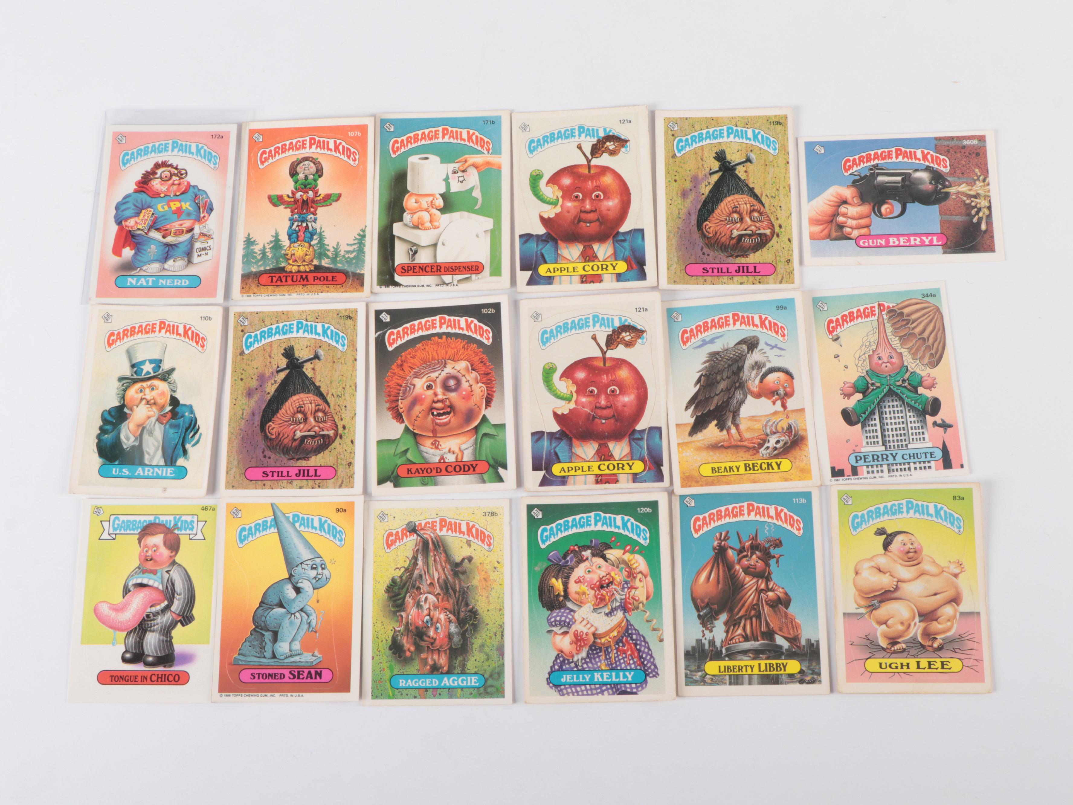 Topps Garbage Pail Kids Trading Cards with Joe Blow, Punchy Perry, More, 1980s