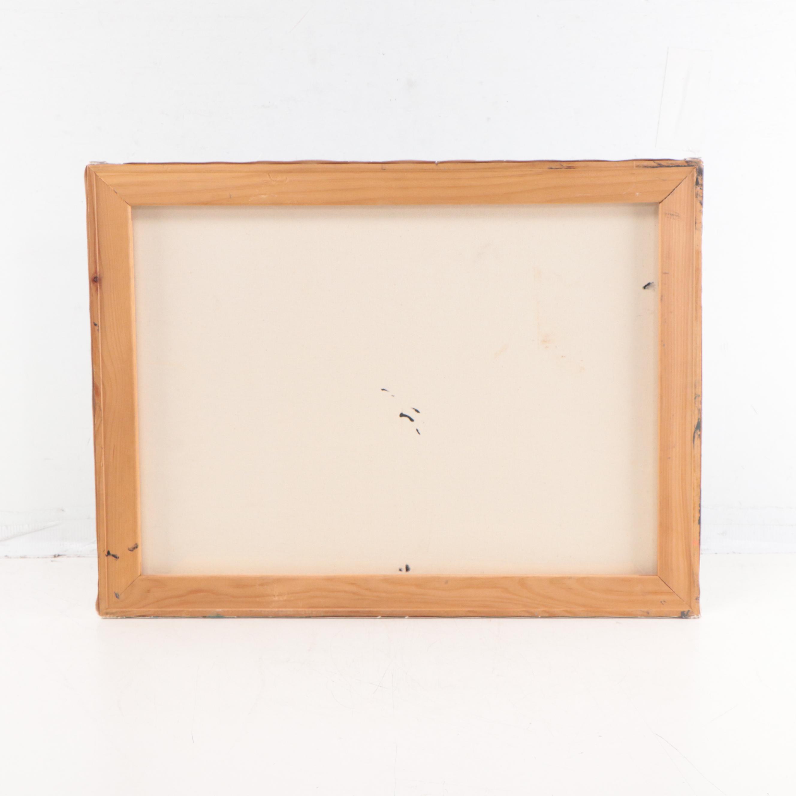 Acrylic Painting of Nighttime City Skyline