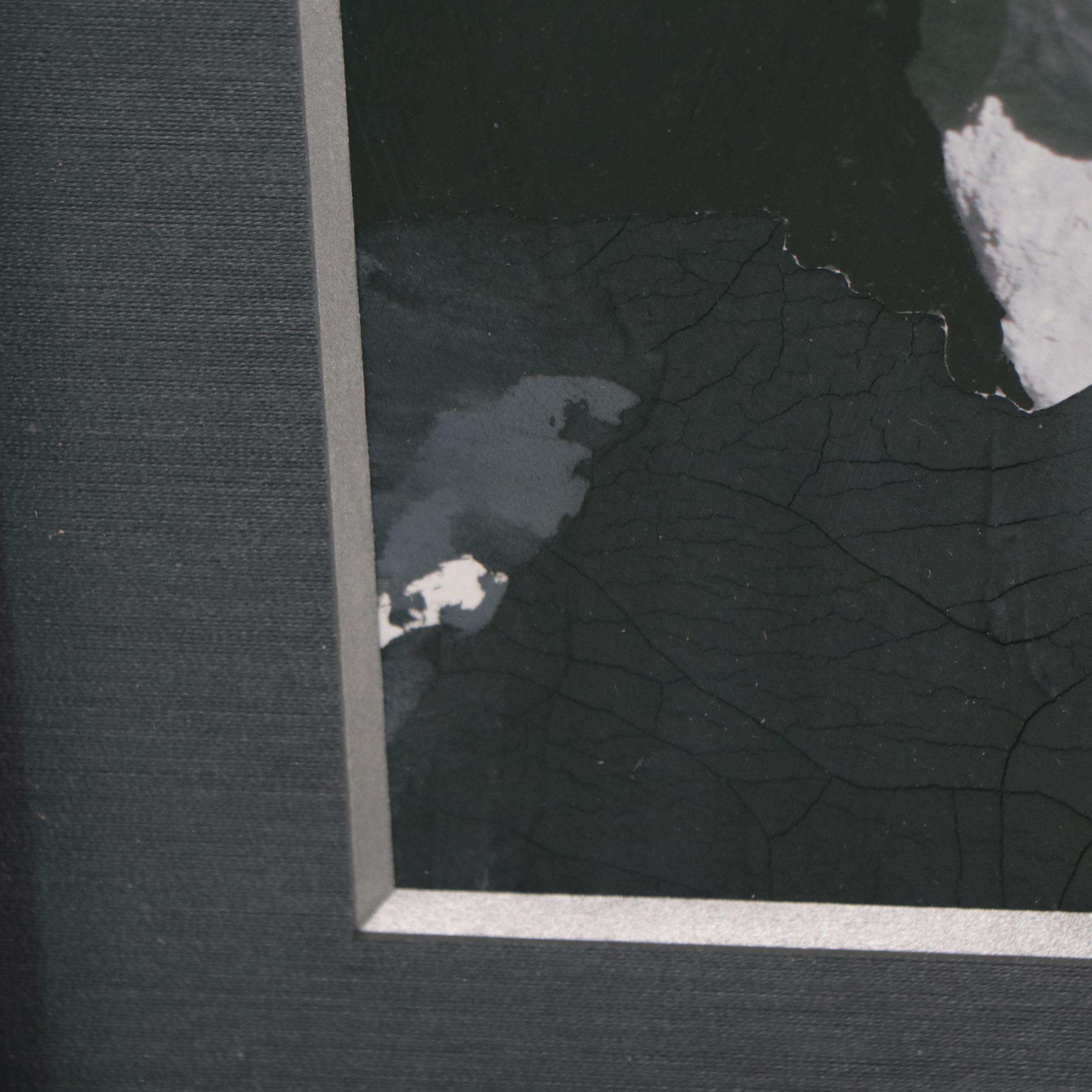 Abstract Mixed Media Collage of Footprints On The Moon