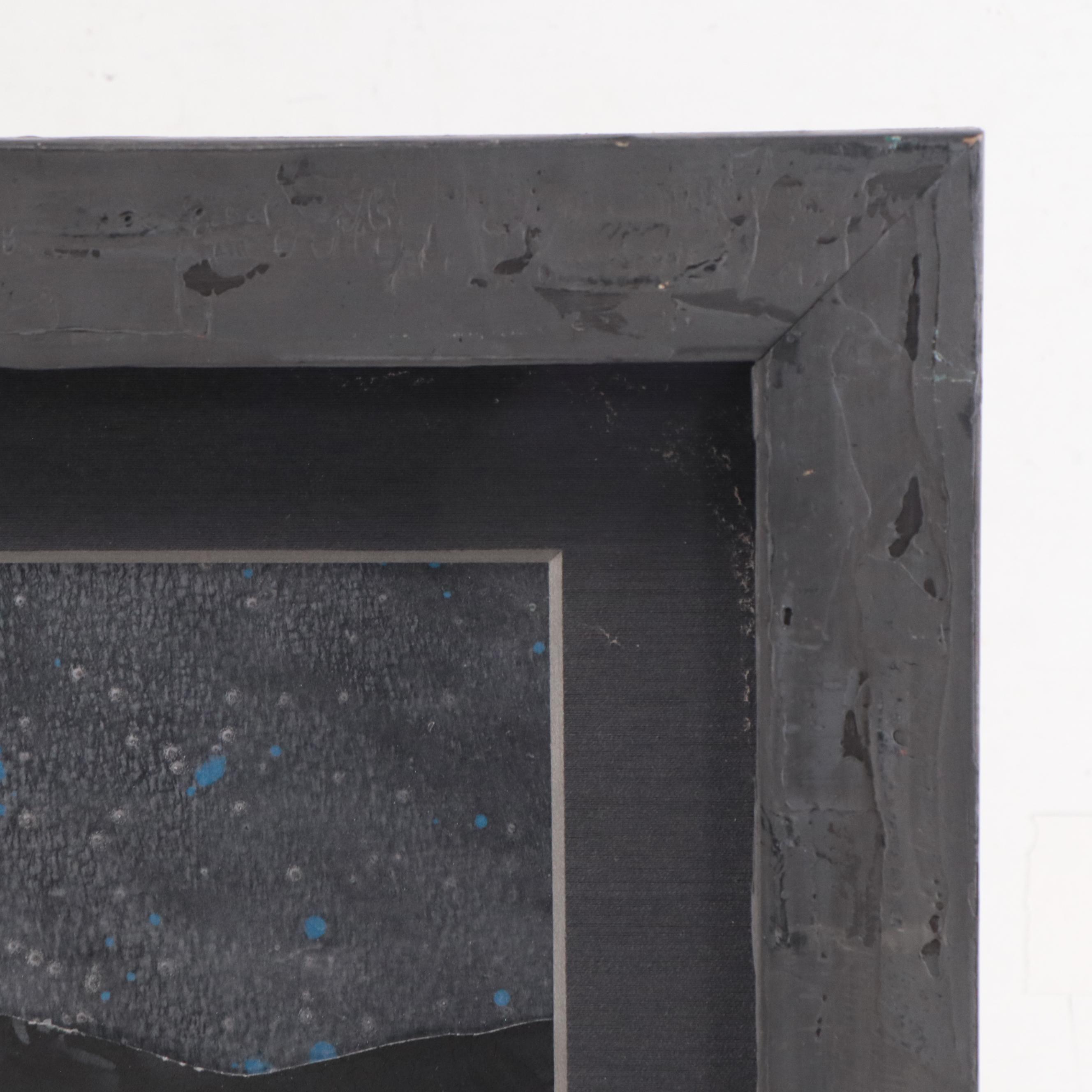 Abstract Mixed Media Collage of Footprints On The Moon